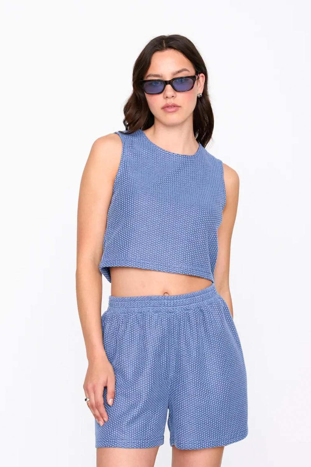 24COLOURS - CROPPED BLUE TANK