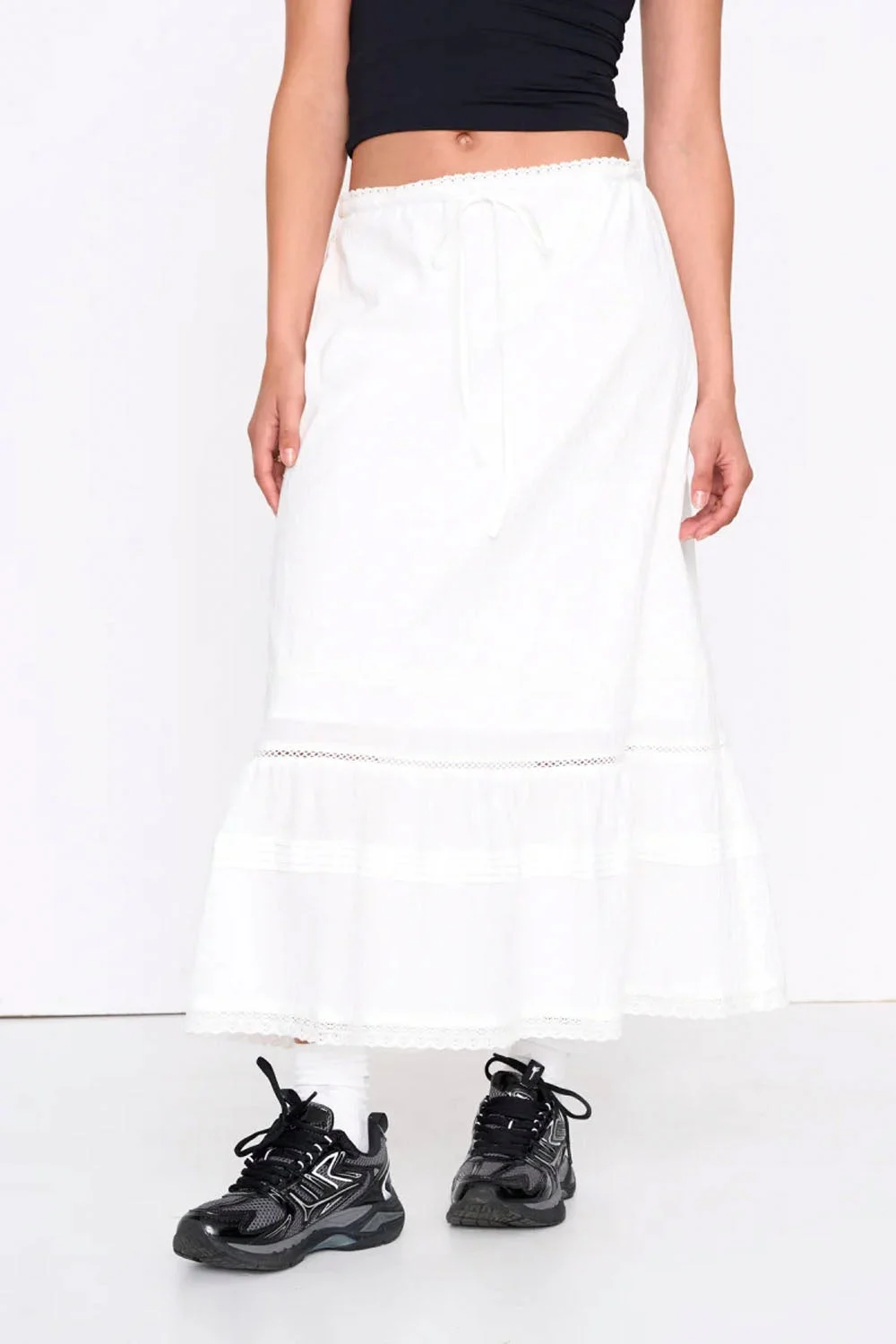 24COLOURS - EMBROIDERED LONG SKIRT