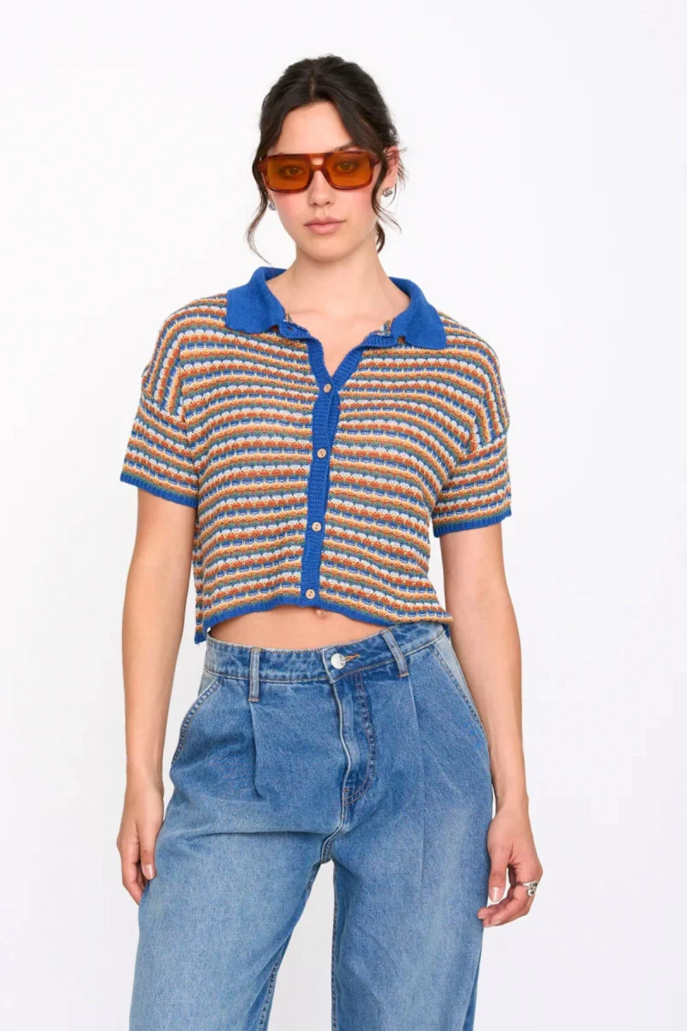 24COLOURS - STRIPED KNIT CARDIGAN