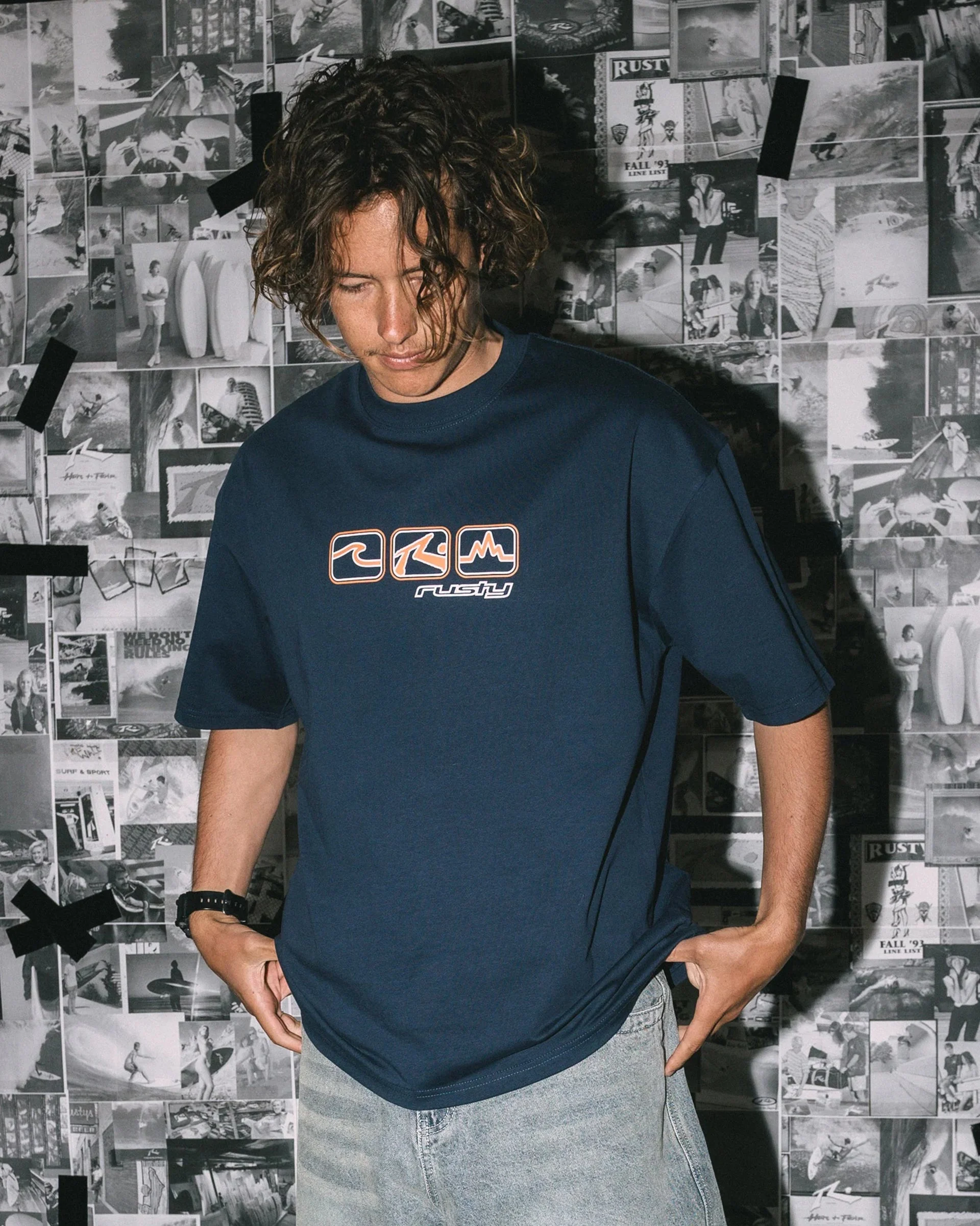 3 Squared Heavy S/S T-Shirt - Navy Blue