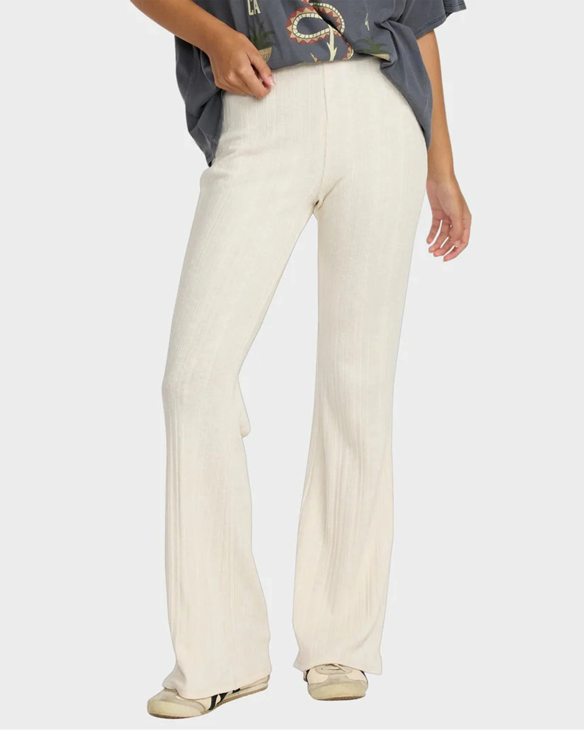 Ava Elastic Waist Pants - Cloud