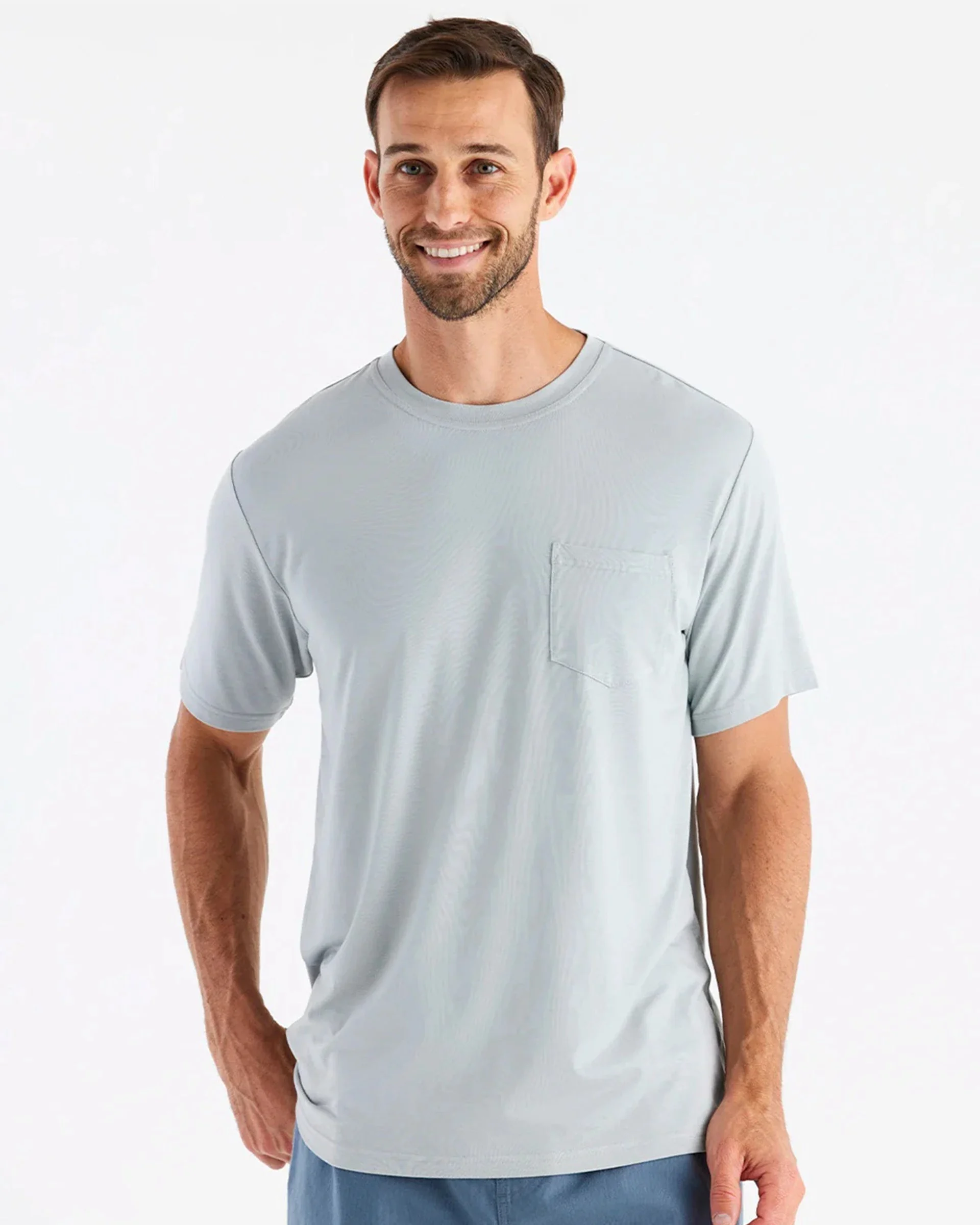Bamboo Flex Pocket S/S T-Shirt - Heather Aspen Grey