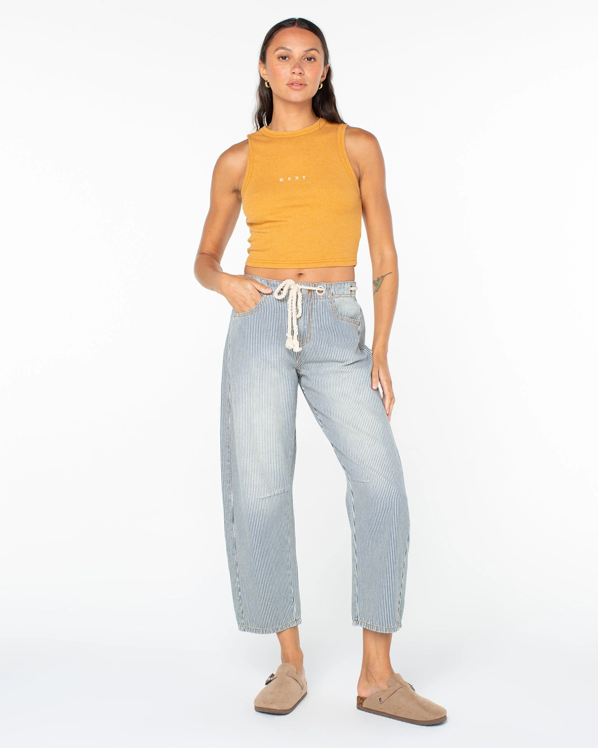 Belted Surf Pipe Pant - Yachts Up Stripe
