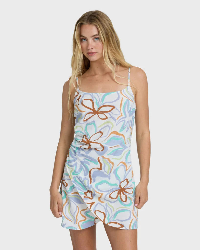 Billabong By Your Side Mini Dress-White Multi