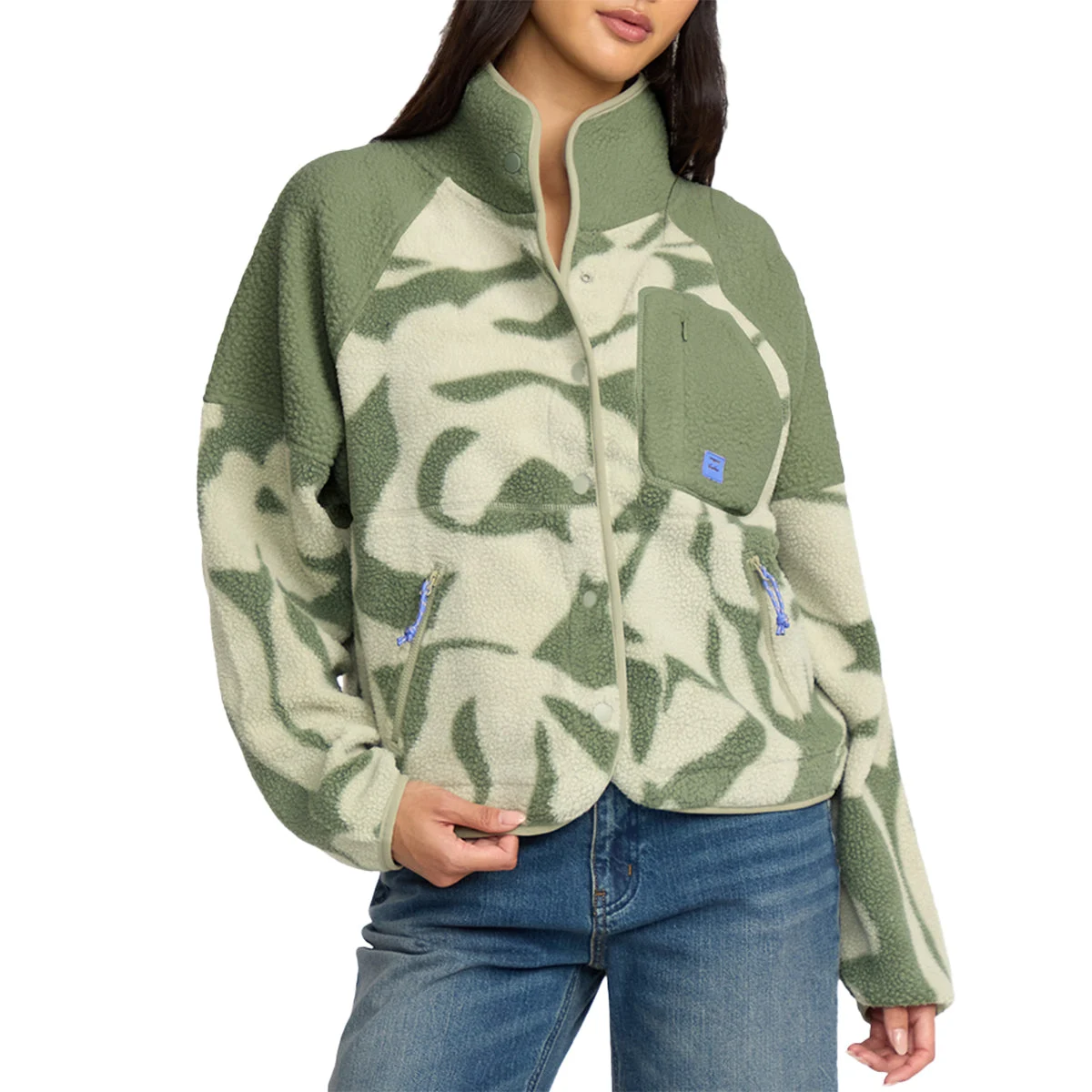 Billabong Women's Popoyo Fleece Snap-Button Jacket
