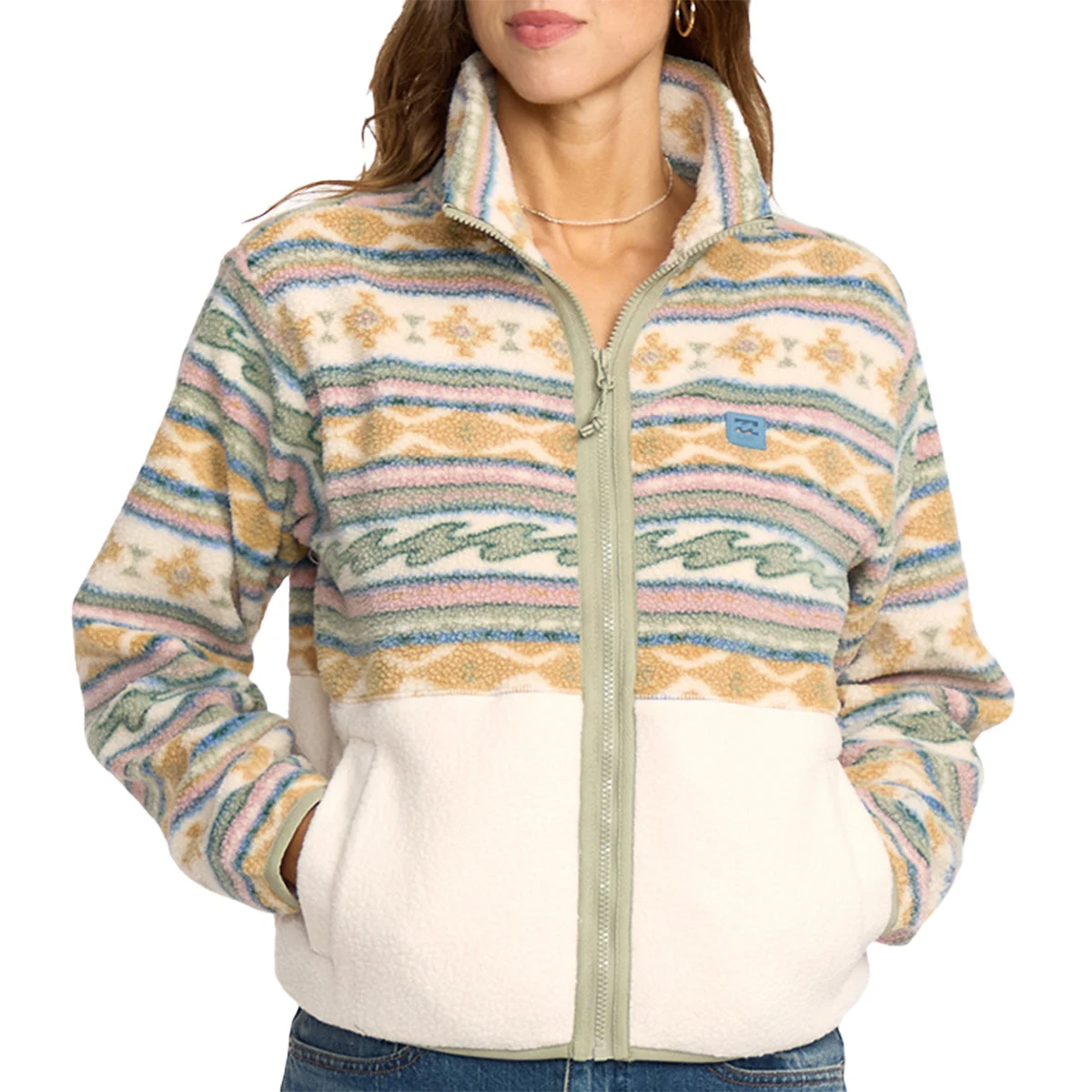 Billabong Women's Rock Jetty Mock Neck Zip-Up Jacket