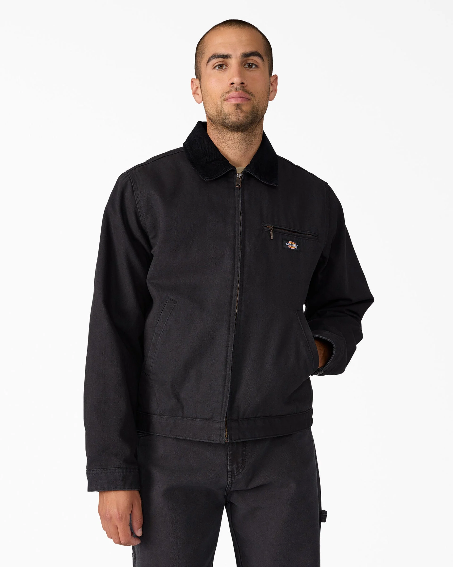 Blanket Lined Duck Canvas Jacket - Black