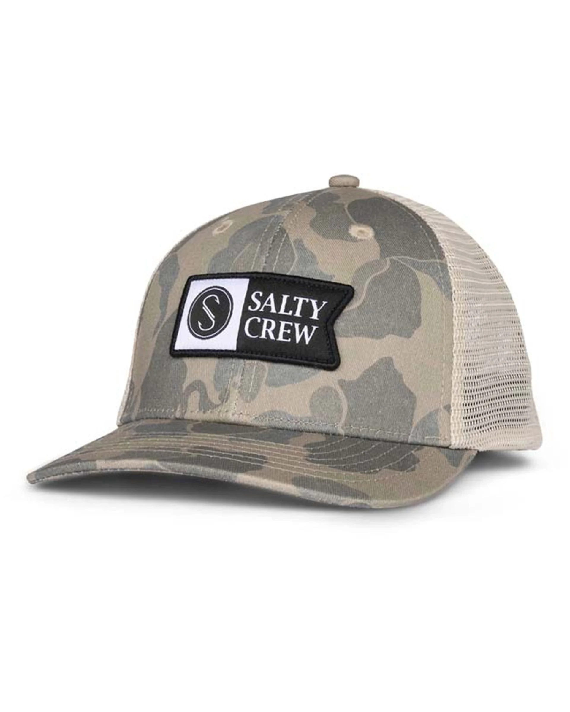 Boys Pinnacle Retro Trucker Hat - Sand/Camo