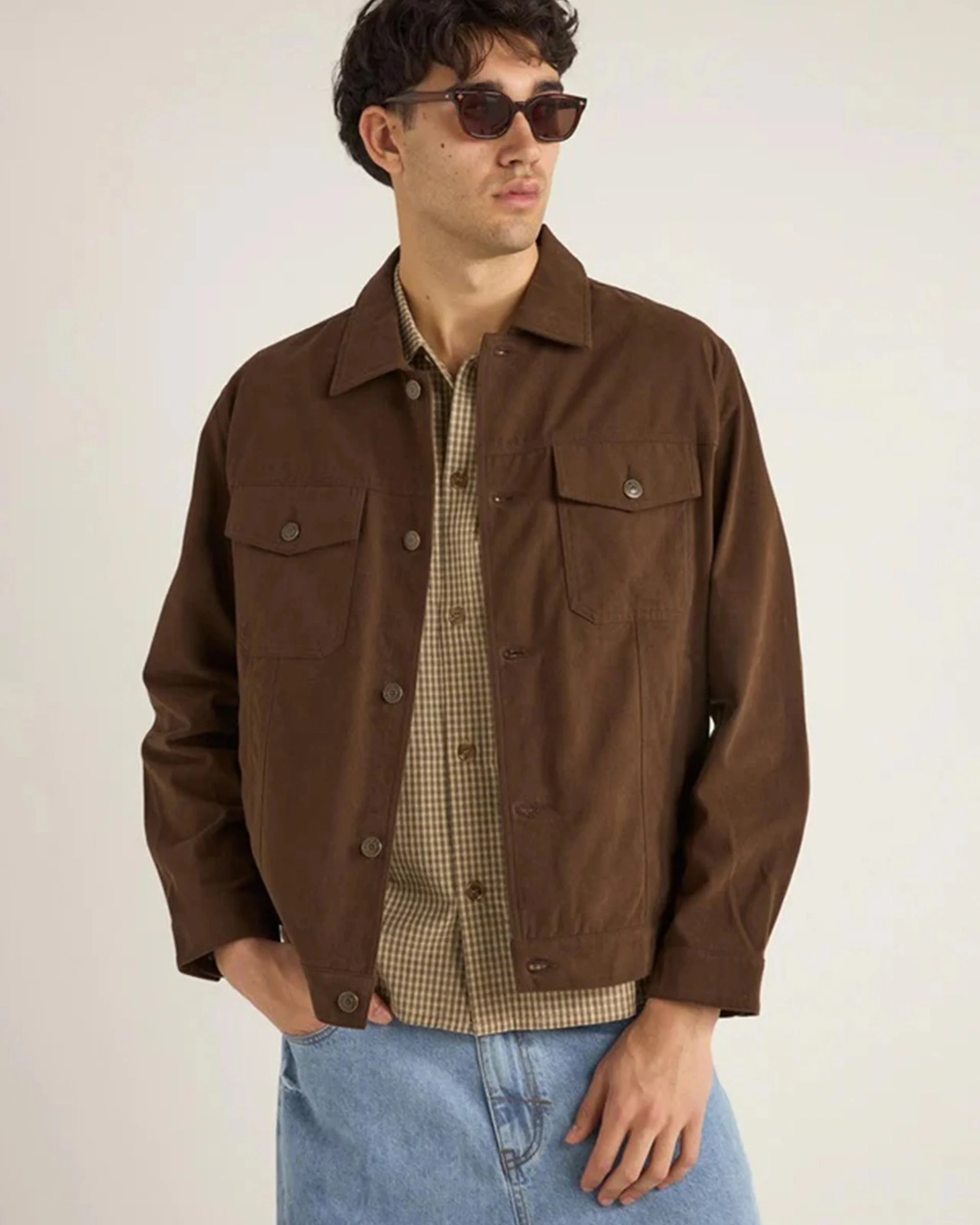 Brushed Twill Trucker - Brown