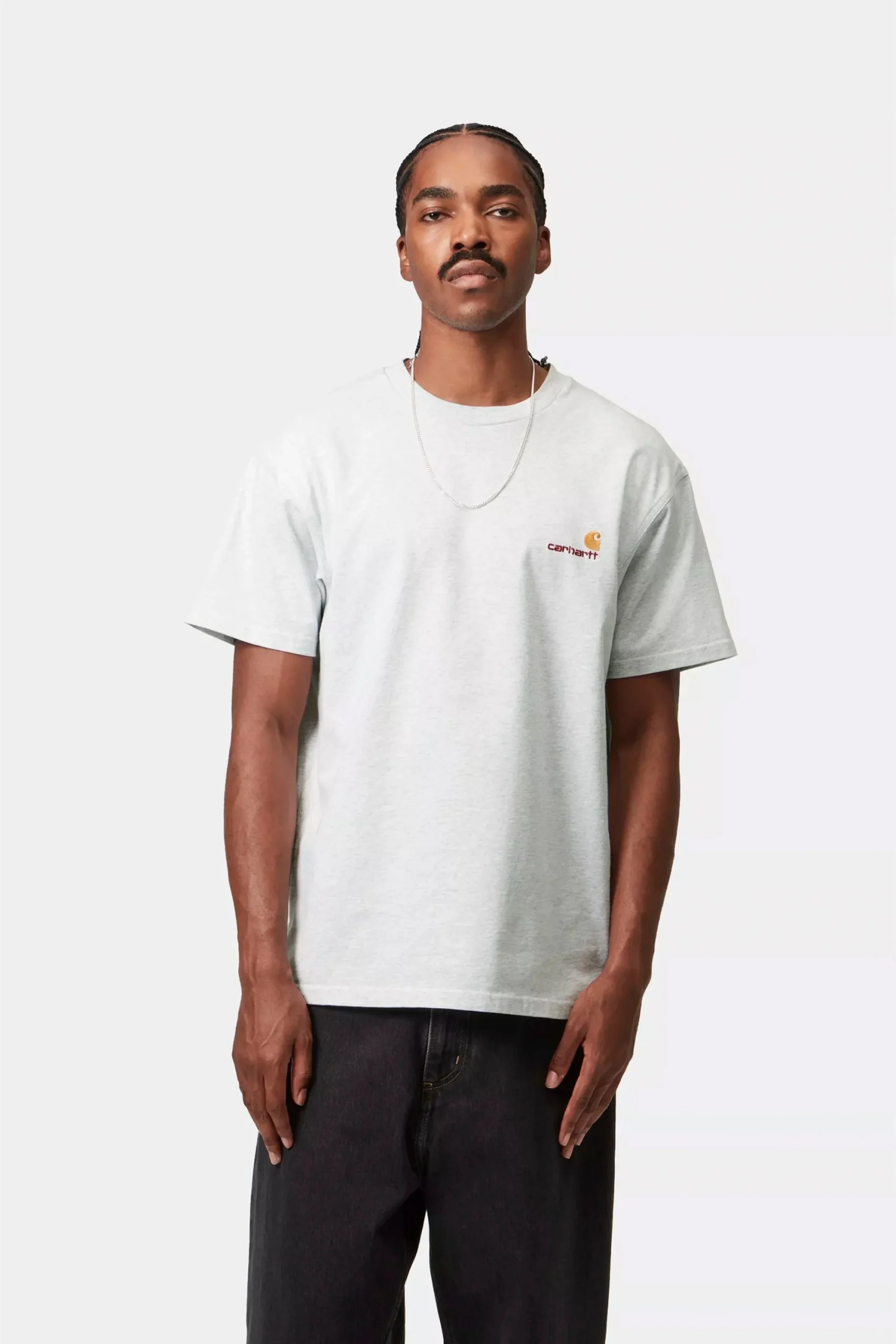 CARHARTT WIP - AMERICAN SCRIPT T-SHIRT - ASH HEATHER