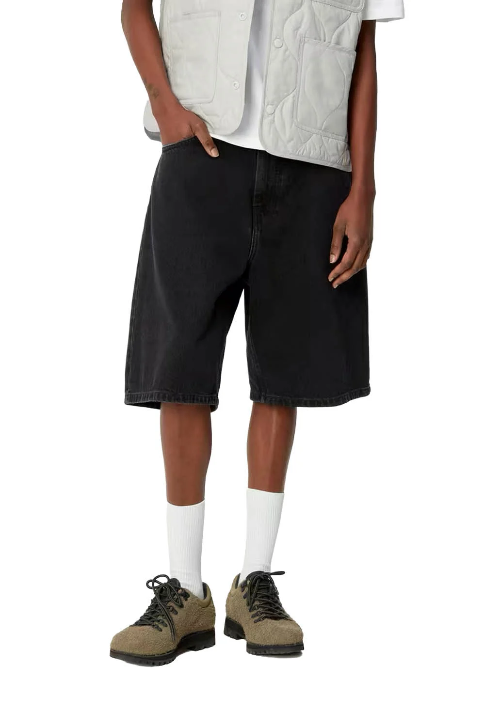 CARHARTT WIP - BRANDON SHORT - WOMAN - BLACK STONE WASHED