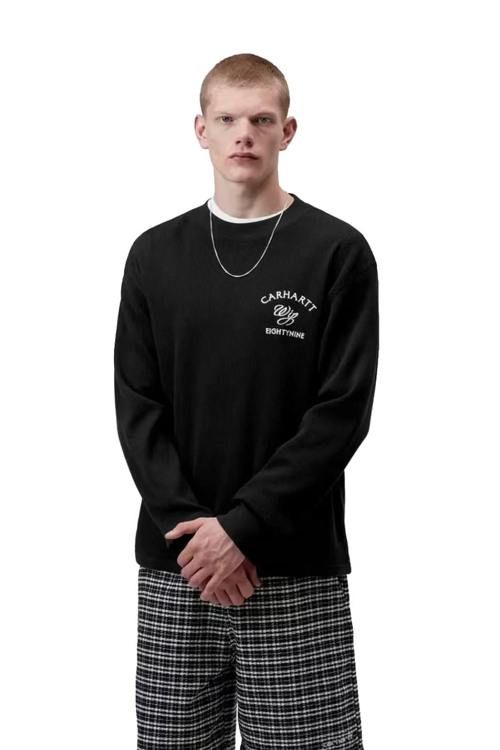 CARHARTT WIP - EIGHTYNINE WAFFLE T-SHIRT - NATURAL/BLACK