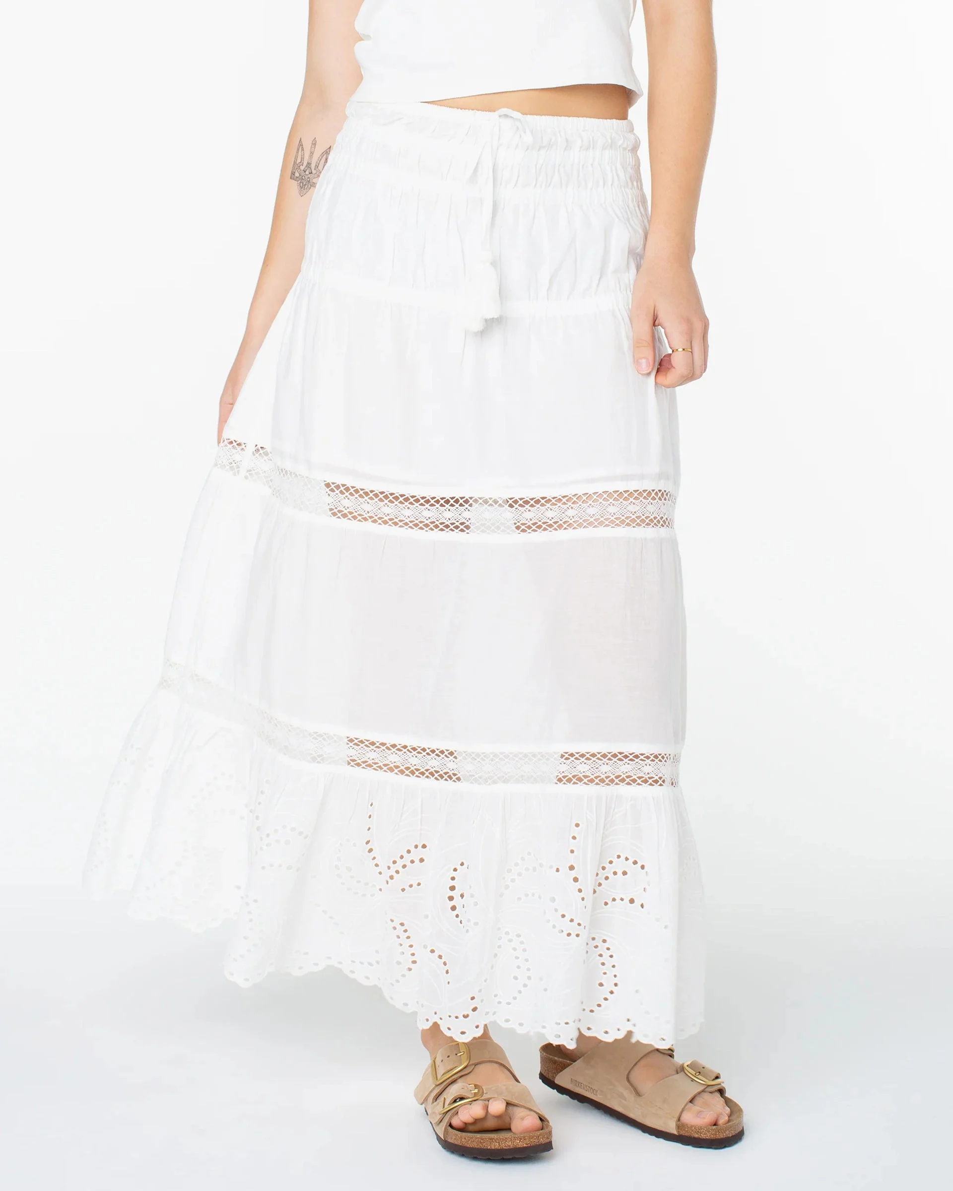 Castaway Maxi Skirt - Snow White Solid