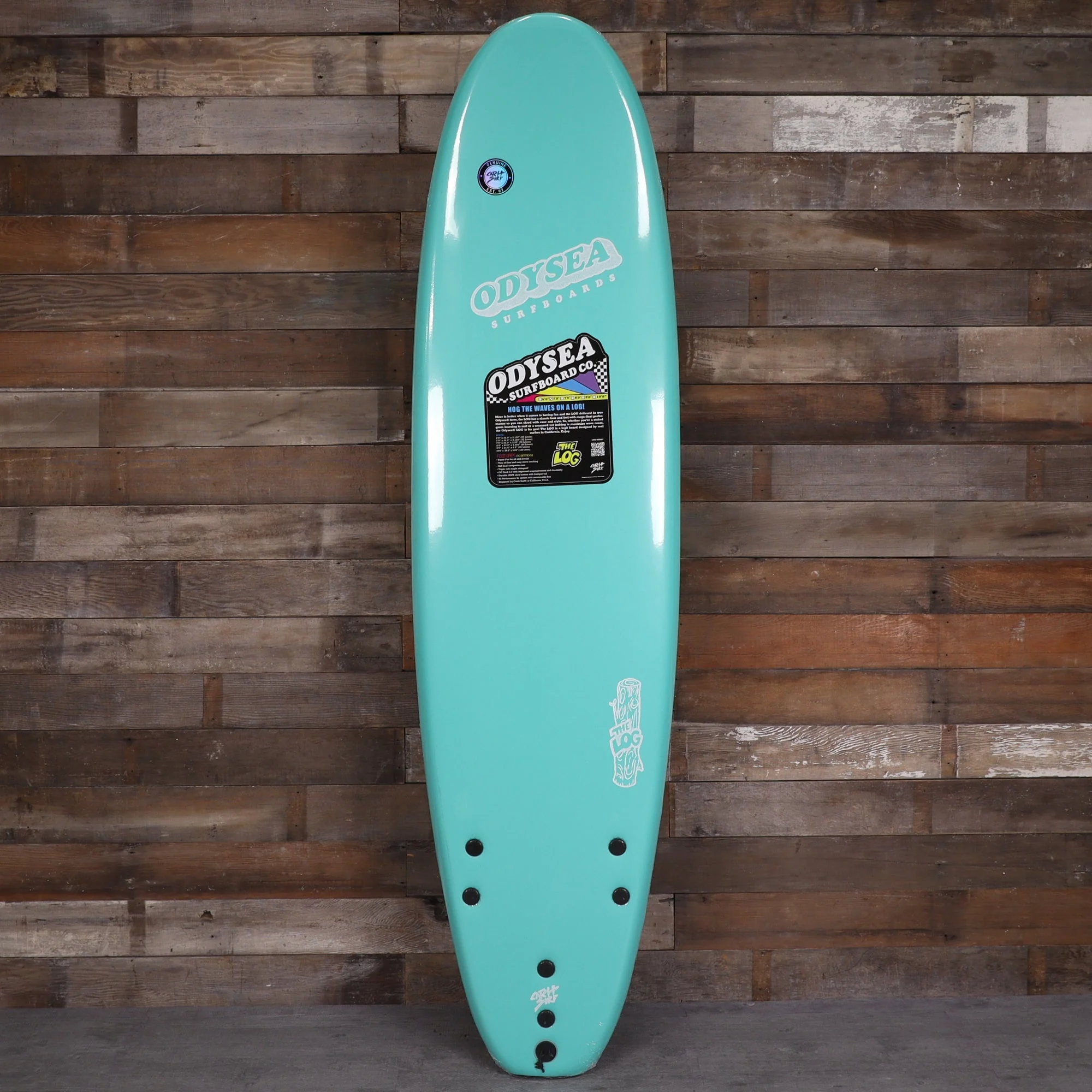 Catch Surf Odysea Log 7'0 × 22 × 3 ⅛ Surfboard - Turquoise/Checkers