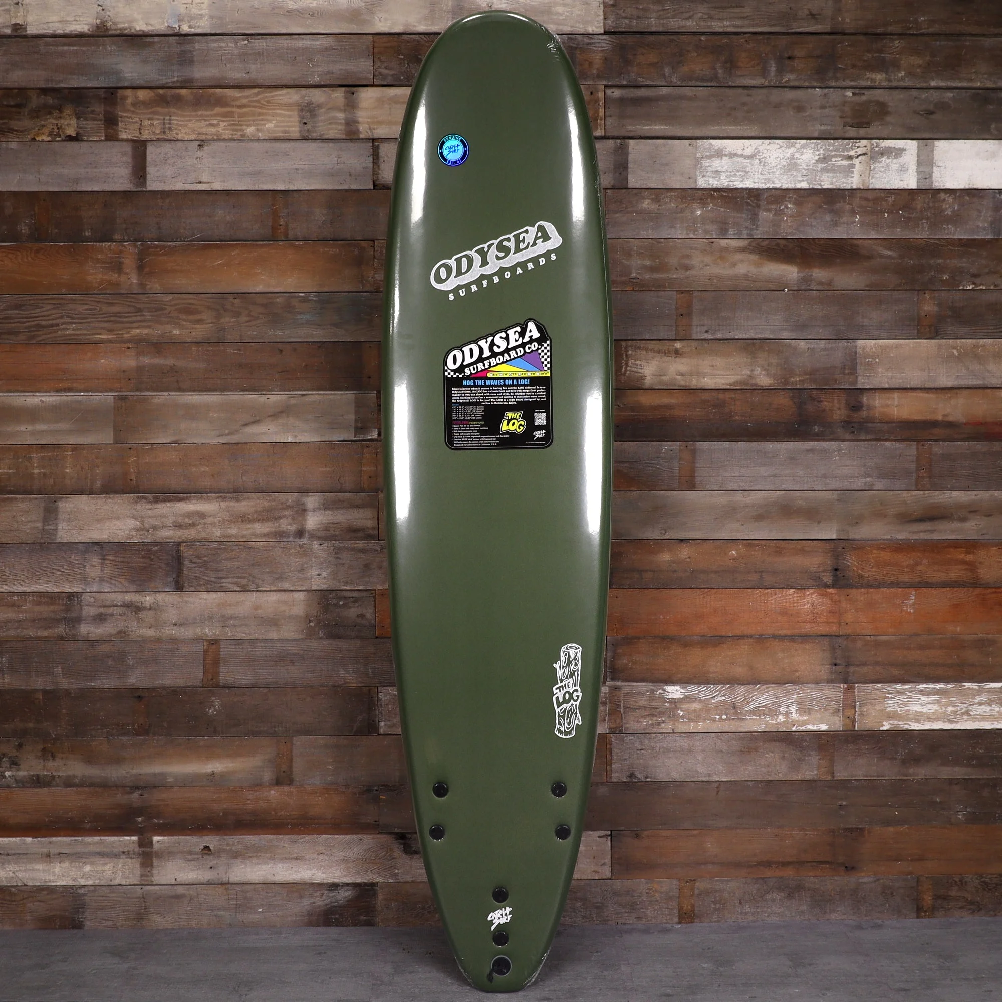 Catch Surf Odysea Log 7'6 × 22 × 3 ¼ Surfboard - Military Green/Cheetah