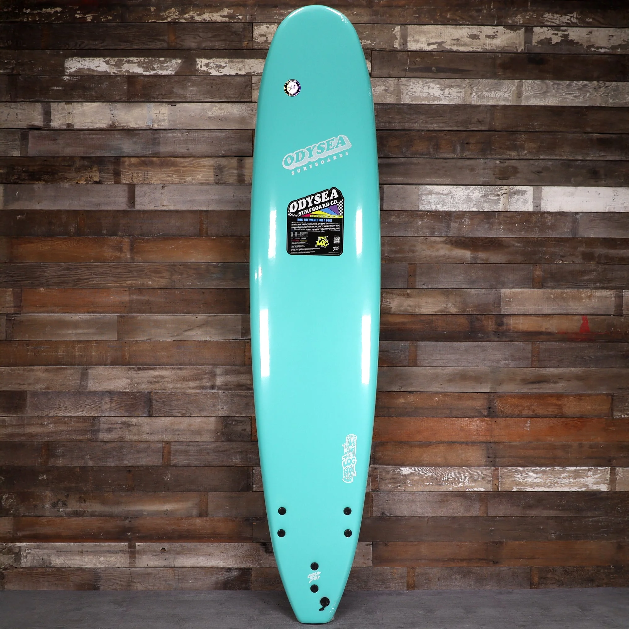 Catch Surf Odysea Log 9'0 × 24 × 3 ½ Surfboard - Turquoise/Checkers