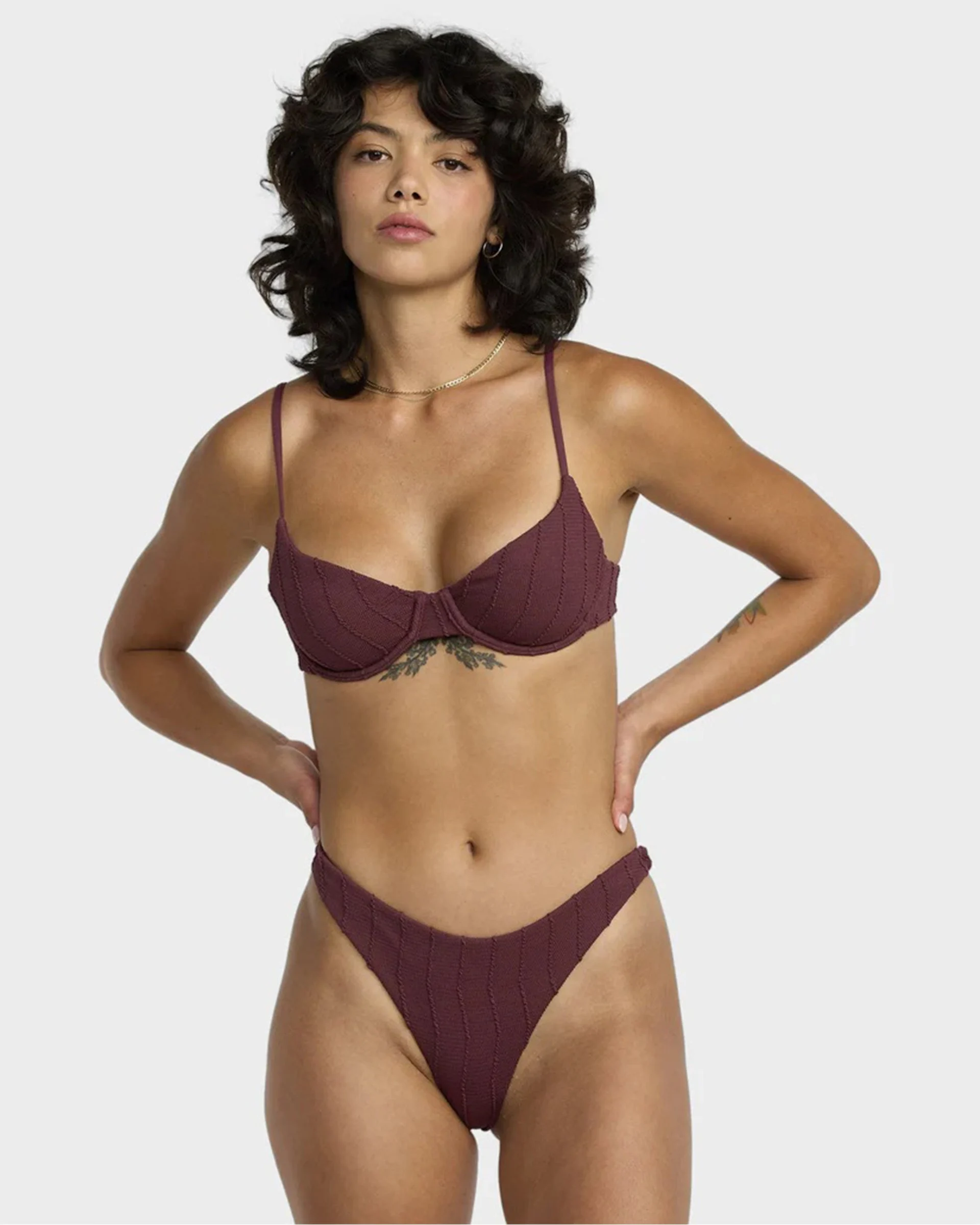 Chevy Grooves 90's Underwire Bikini Top - Redwood