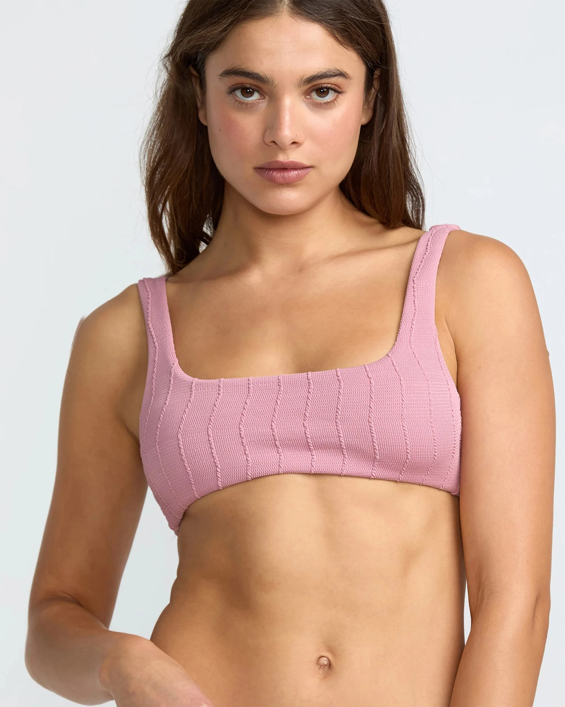 Chevy Grooves Lace BK Bralette Bikini Top - Amethyst Smoke