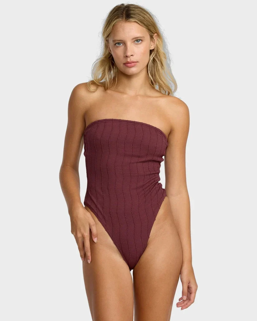 Chevy Grooves One Piece Swimsuit - Redwood