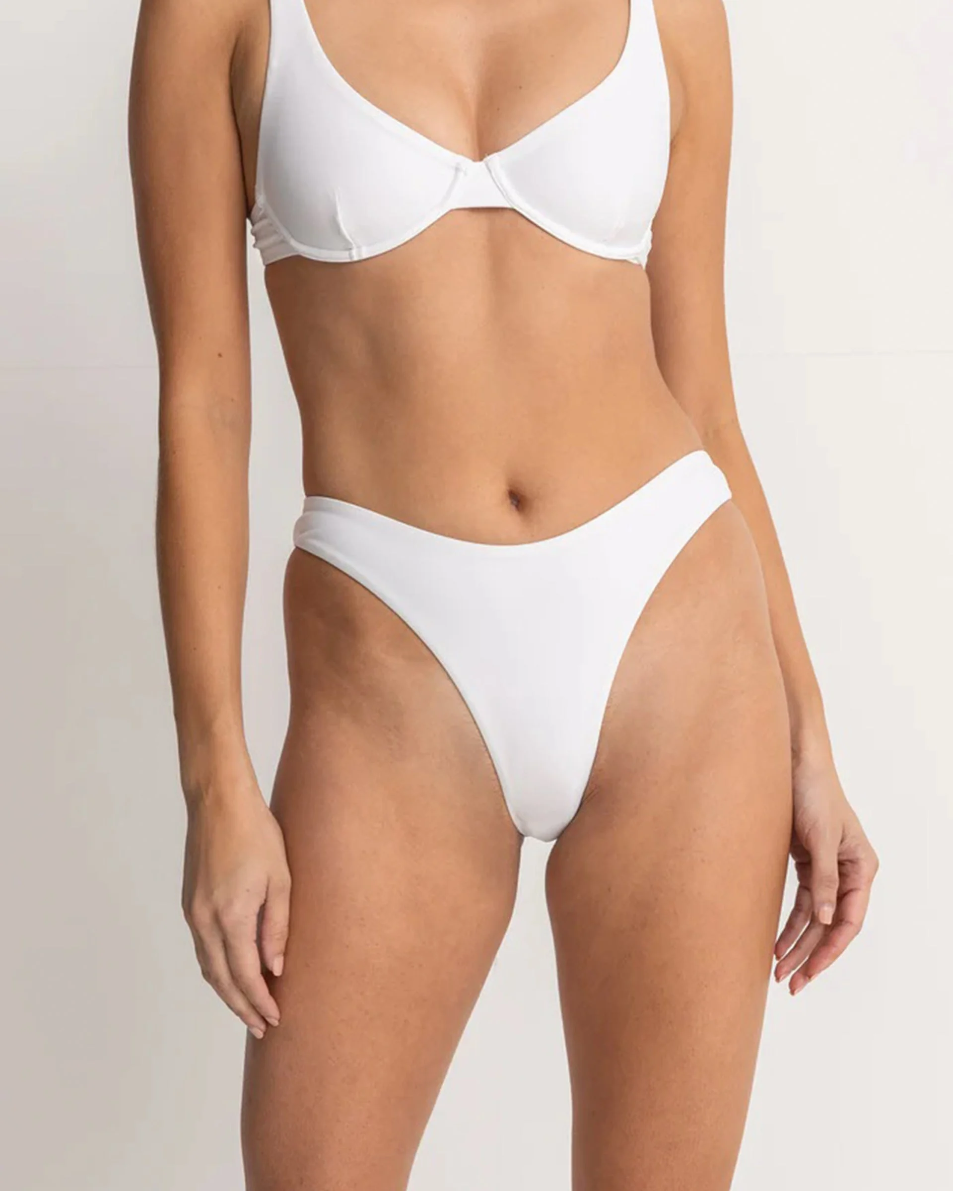 Classic Hi Cut Pant Bikini Bottom - White