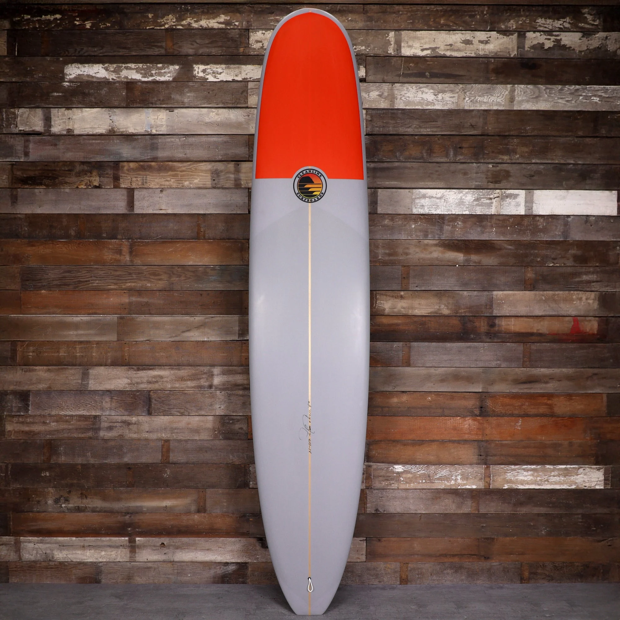 Cleanline Performance Log 9'2 × 22 ¾ × 2 ⅞ Surfboard - Gray/Orange Nose