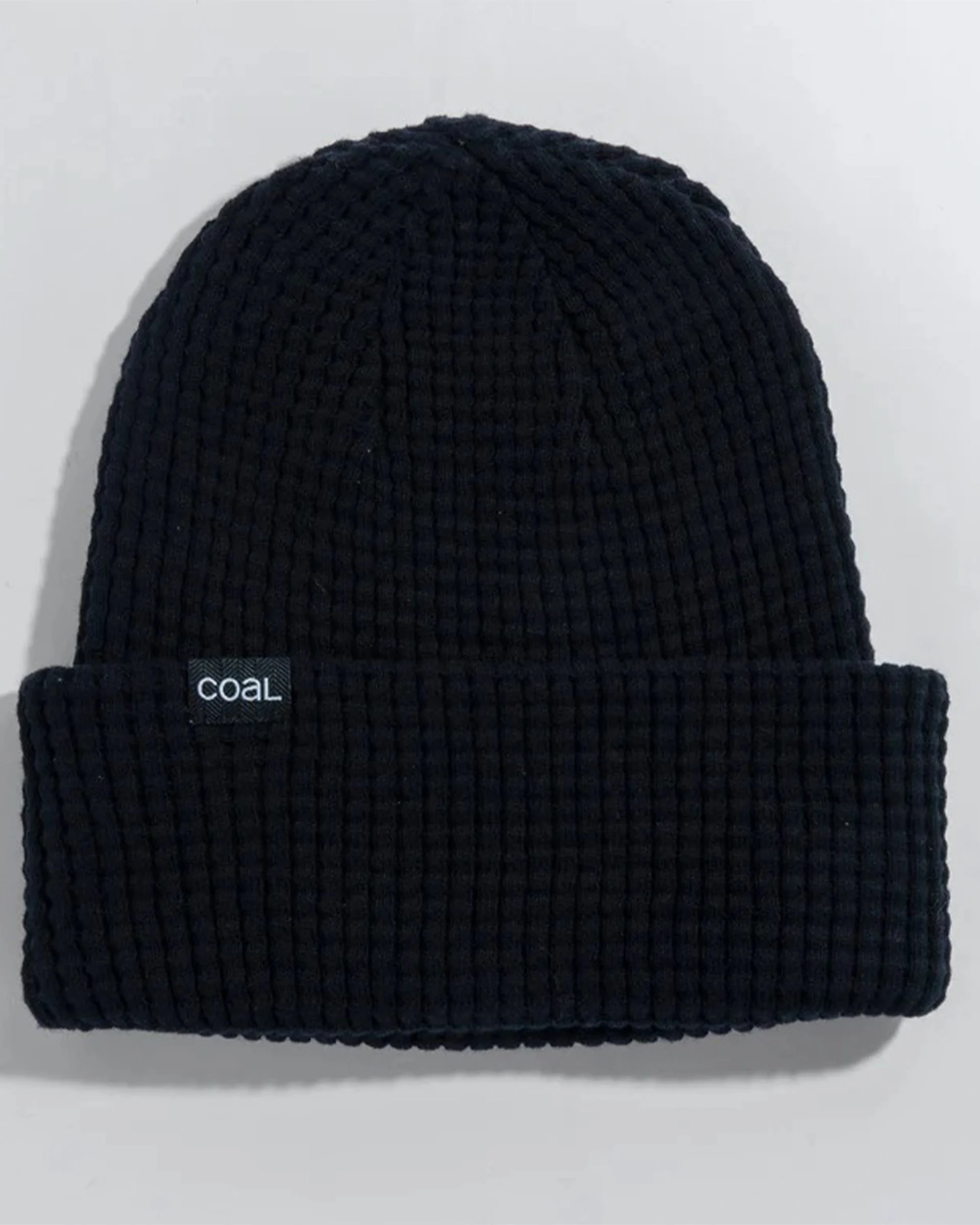 The Crossover Waffle Knit Beanie - Black