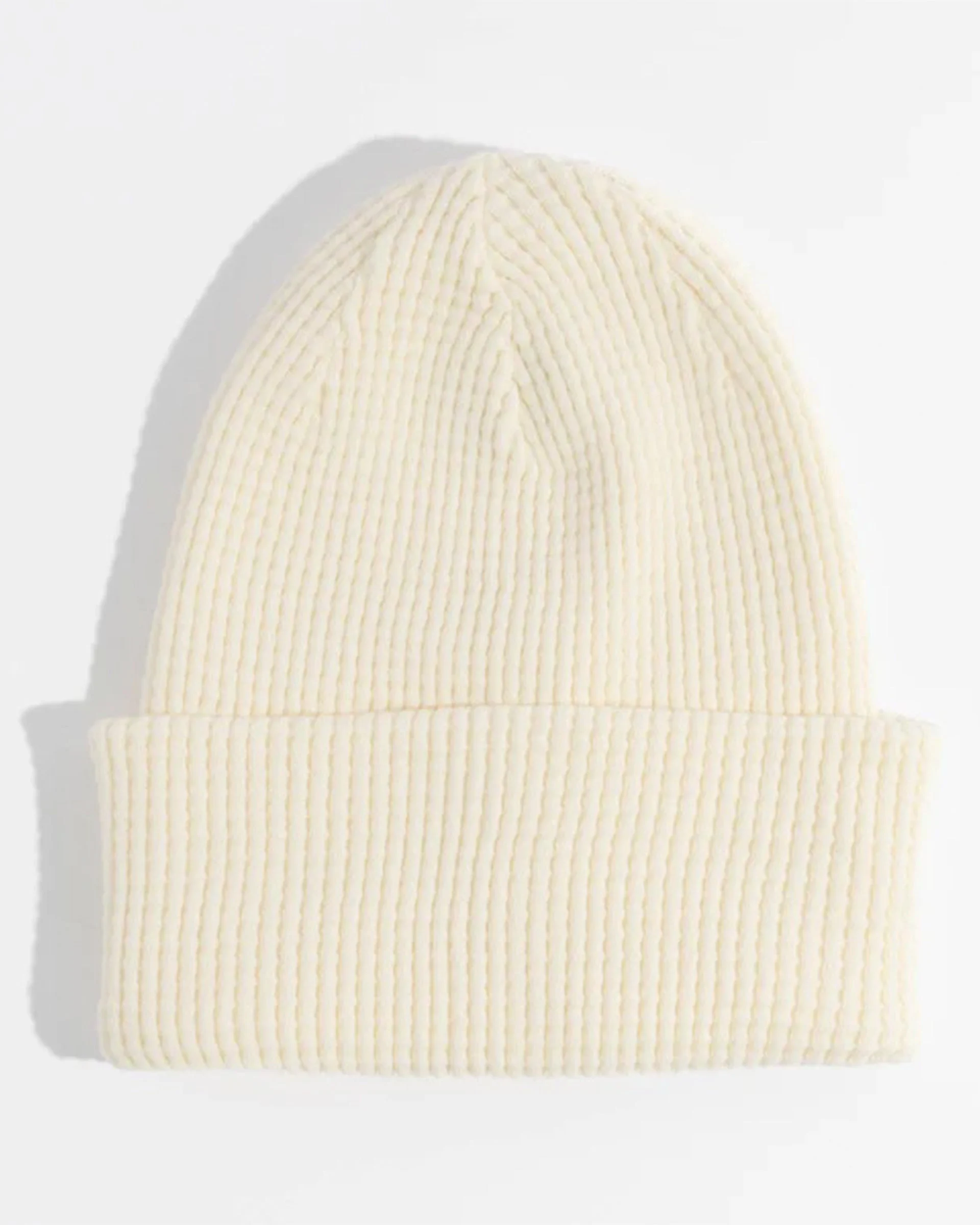 The Crossover Waffle Knit Beanie - Off White
