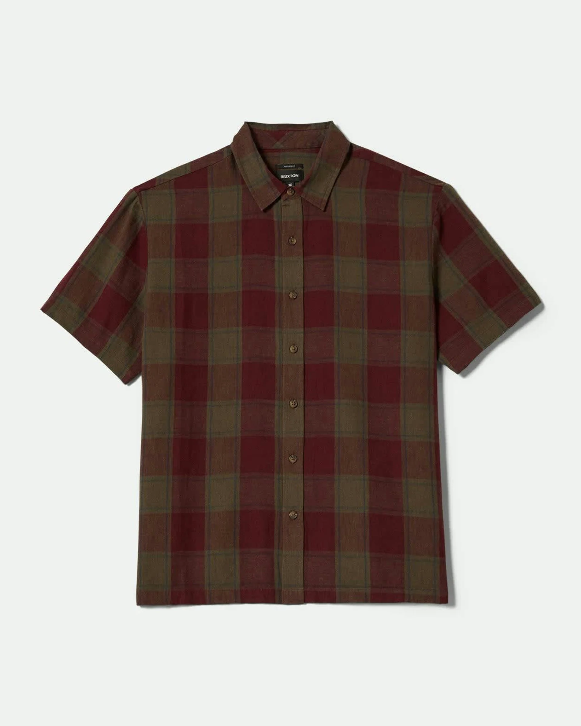 Cru Linen Blend S/S Shirt - Olive Surplus/Port