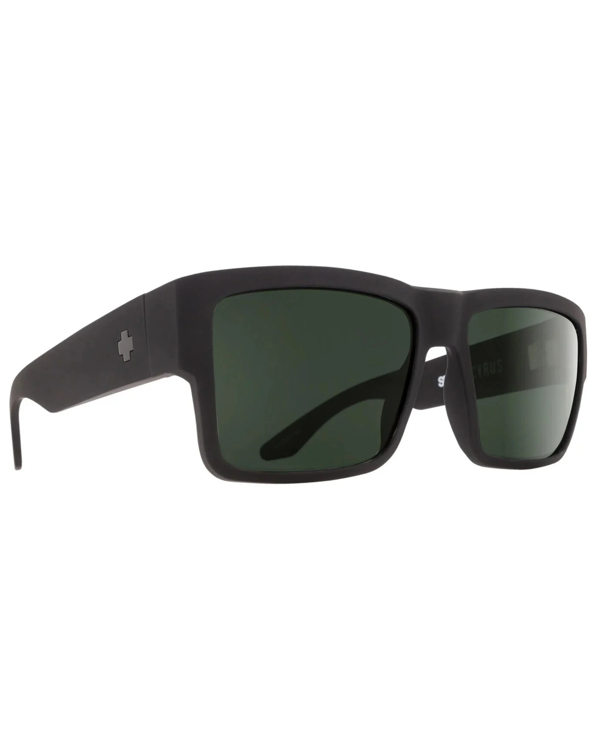 Cyrus Sunglasses - Black Soft Matte/HD Plus Grey Green Polar