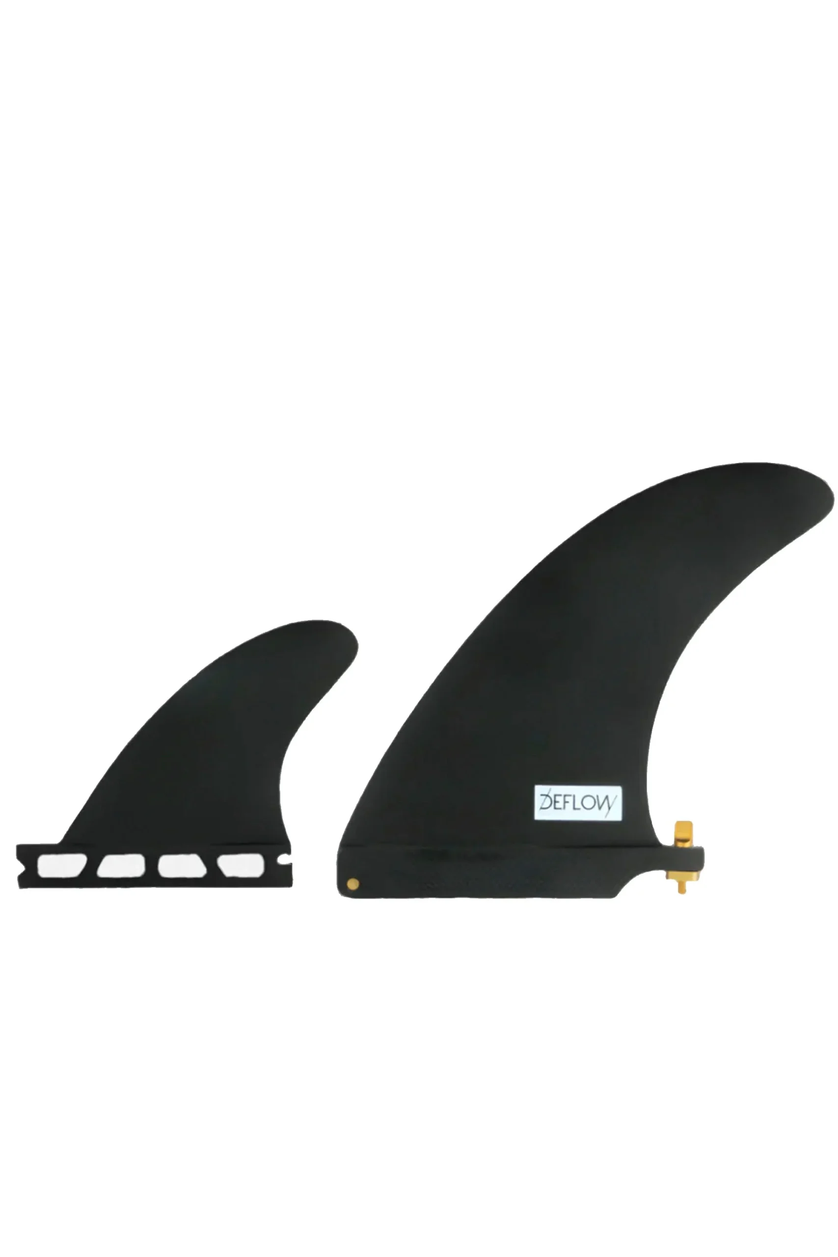 DEFLOW - SINGLE FIN 7.5 + SIDE BITES - BLACK - 1+2 FINS