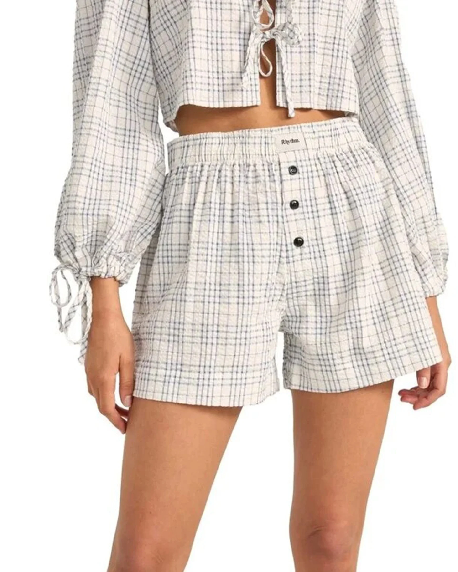 Desi Plaid Boxer Shorts - Blue