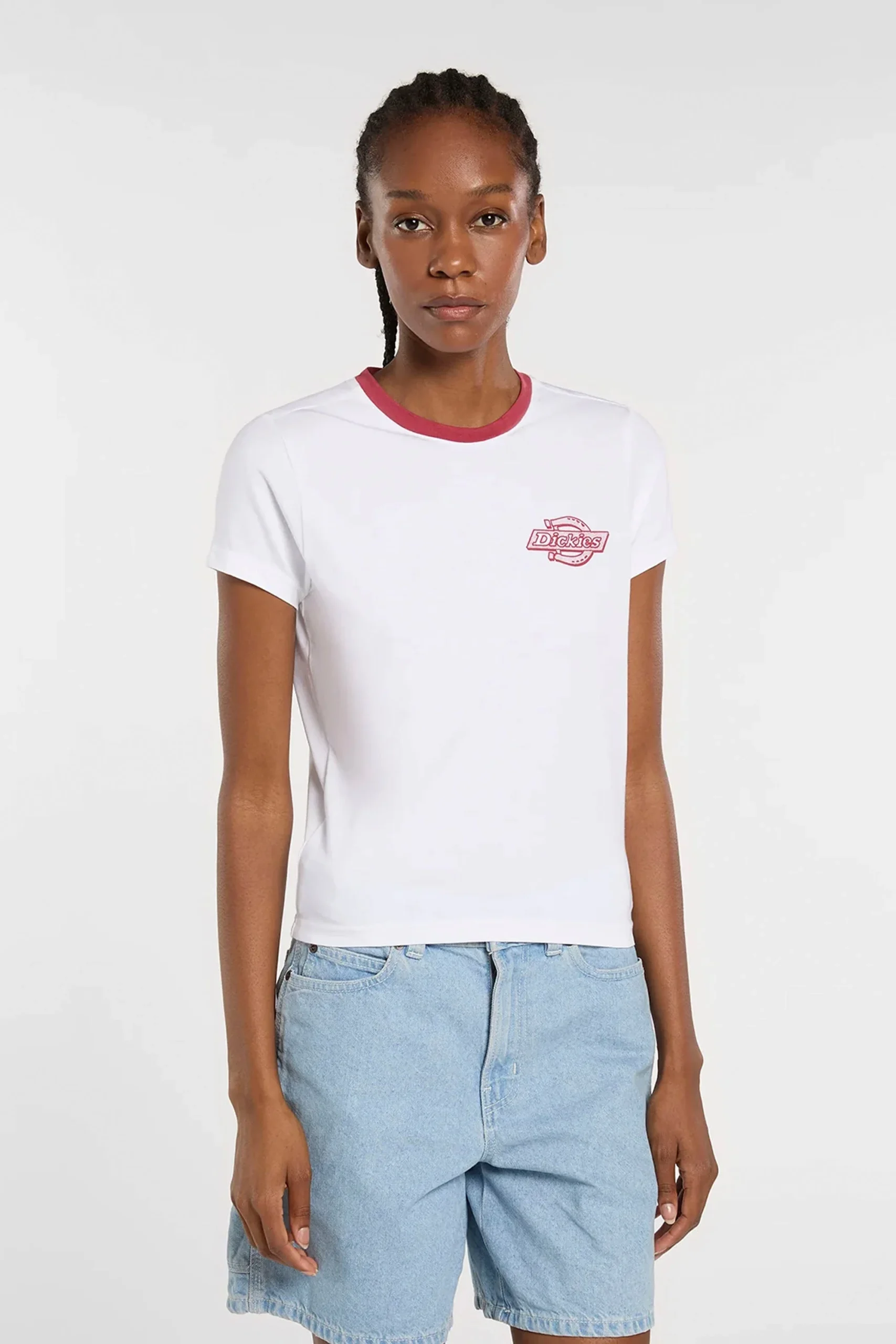 DICKIES - PLAINVILLE RINGER TEE - WHITE