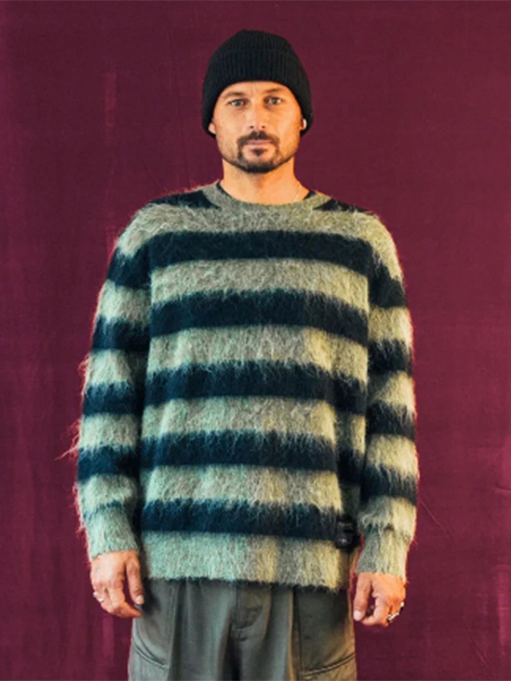 Dion Stripe Knit Crewneck Sweater