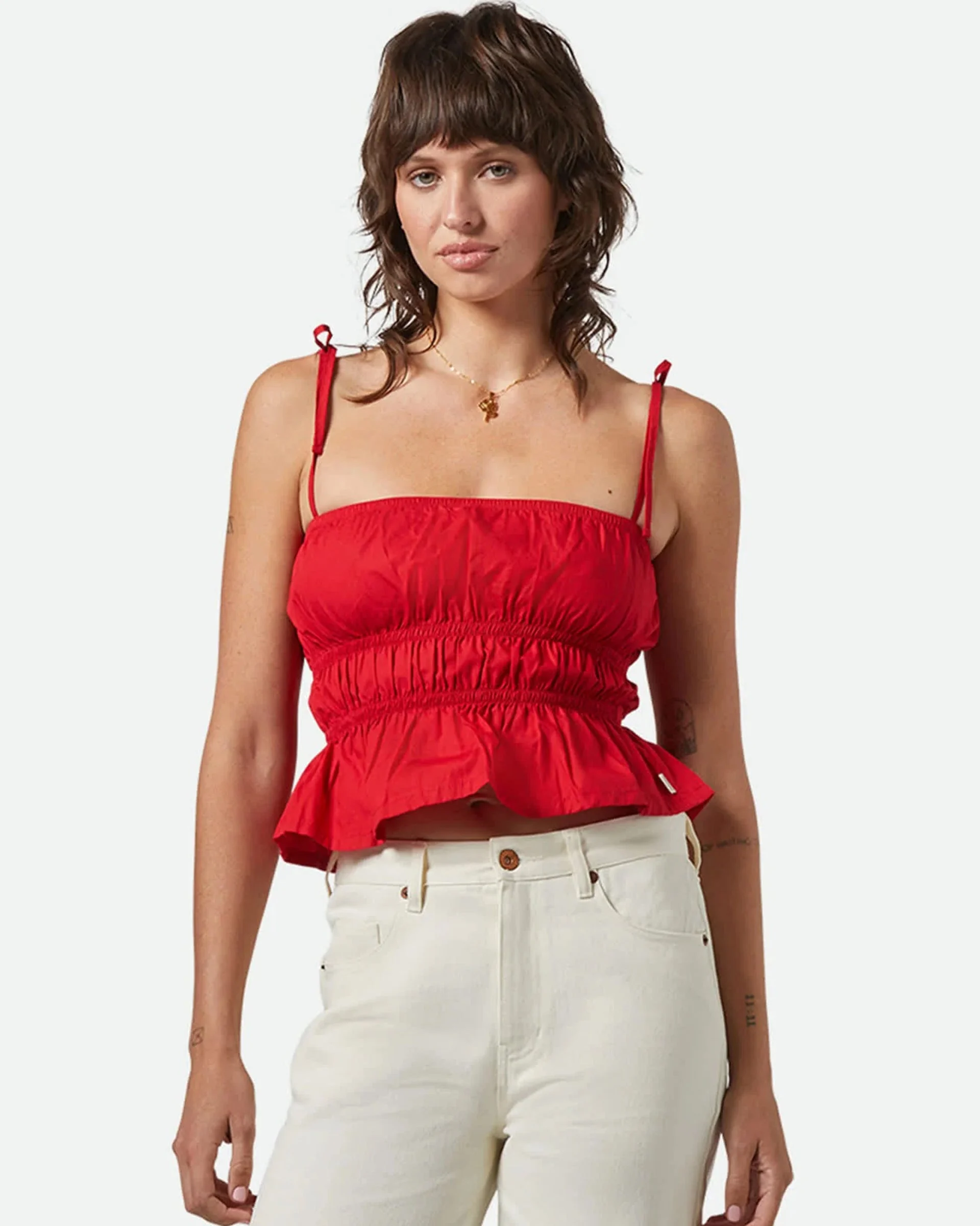 Eden Smocked Top - Crimson