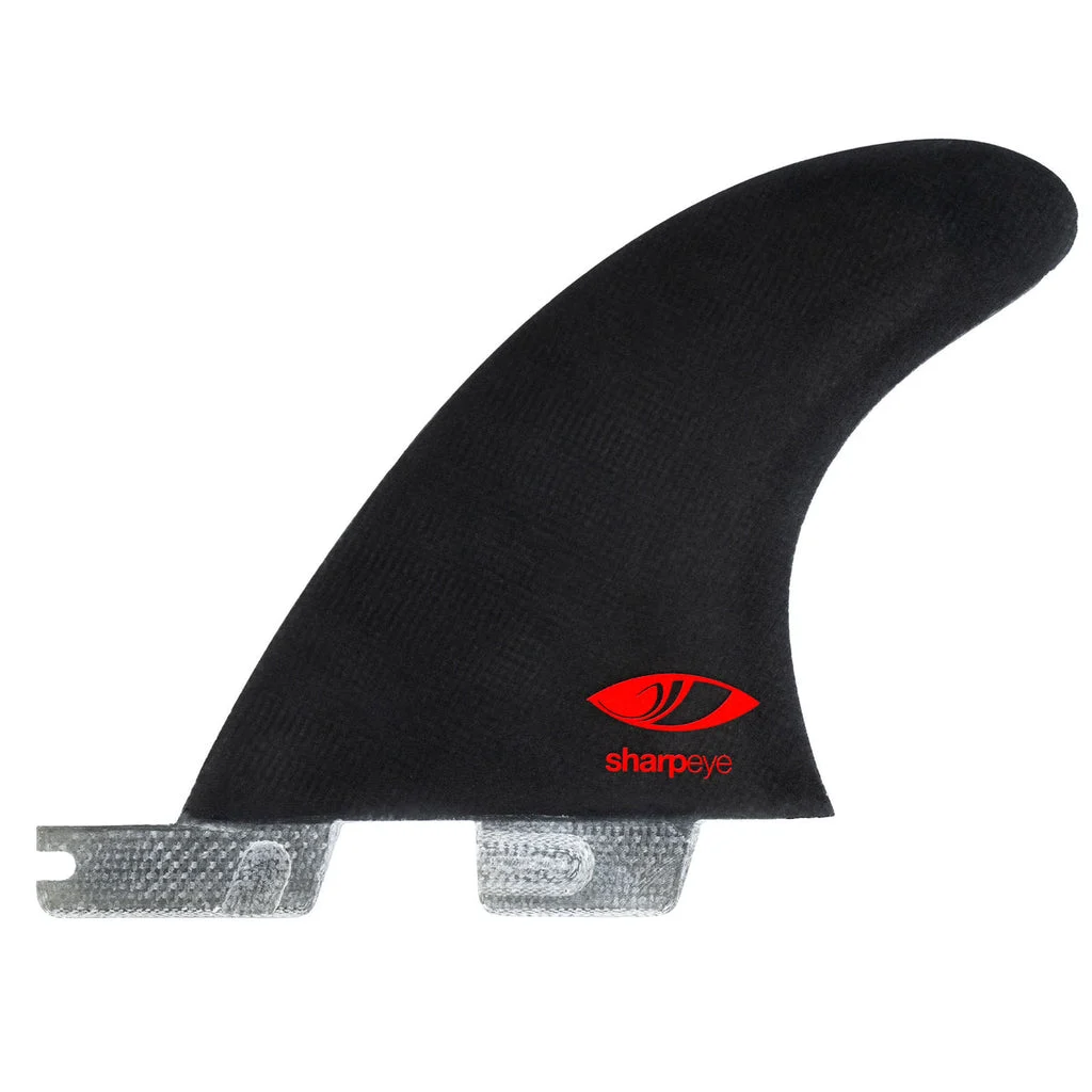 FCS II Sharpeye PC Carbon Tri/Quad Fin Set-Black/White-Large