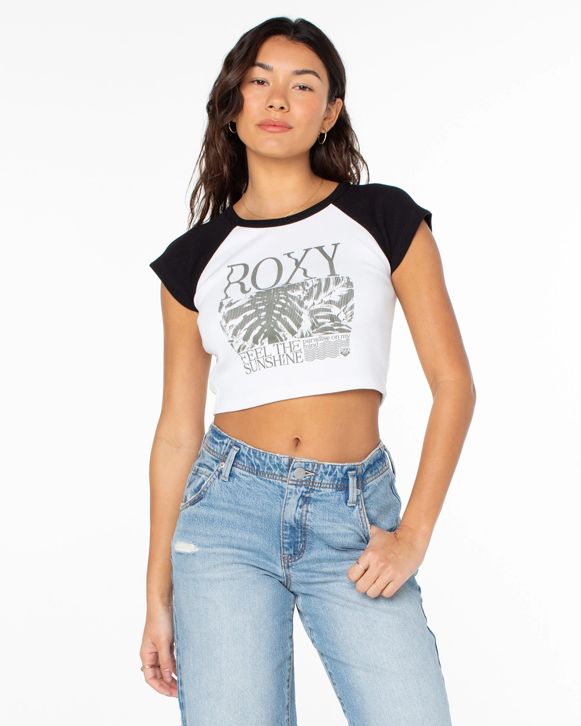 Feel The Sunshine Cropped S/S T-Shirt - Phantom