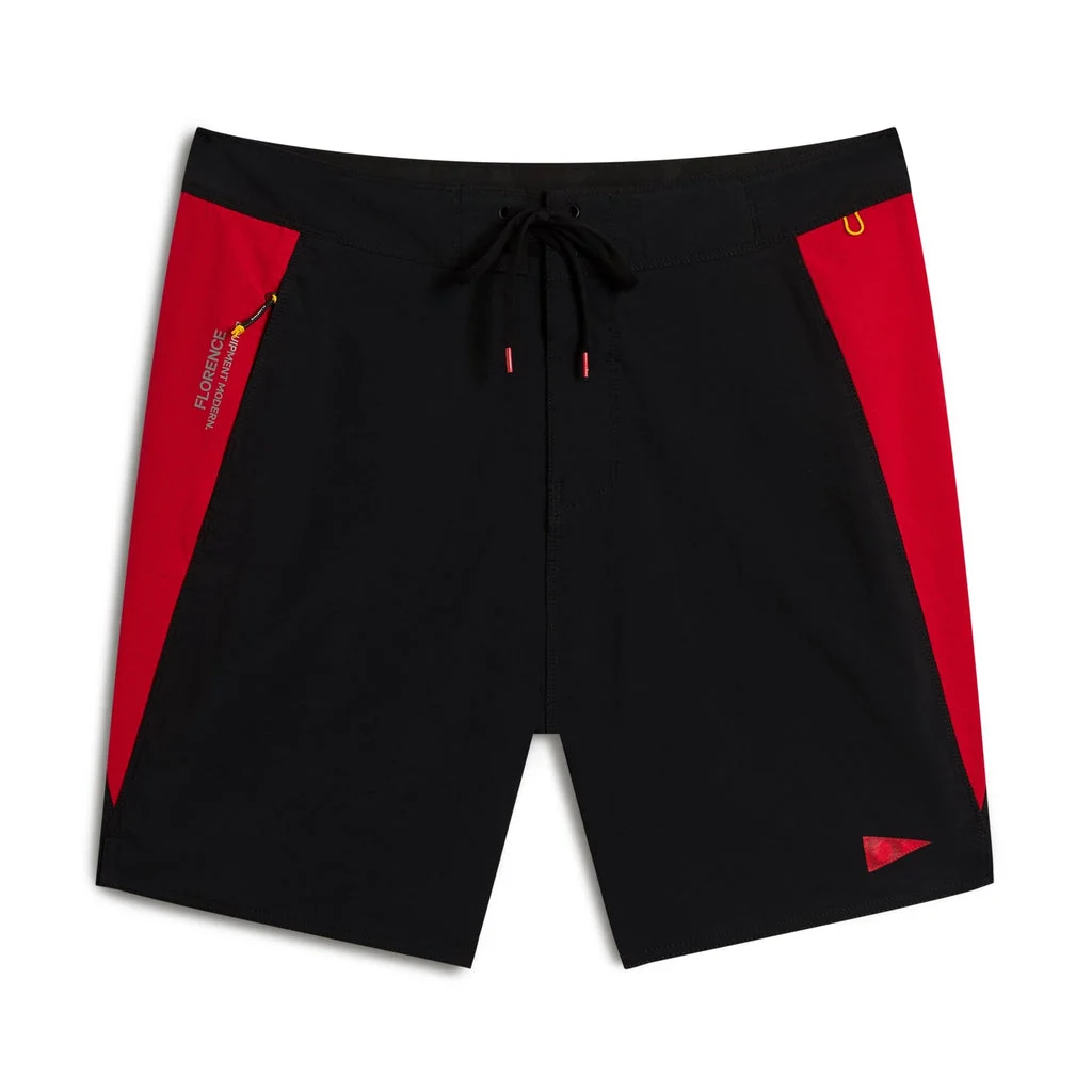 Florence Marine X Cordura Airtex Boardshorts-Black Racing Red