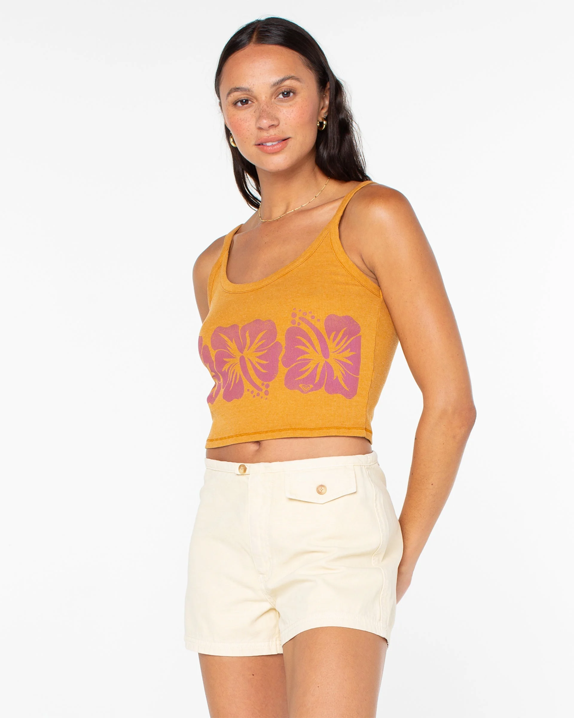 Flower Block Wanderer Tank - Gold
