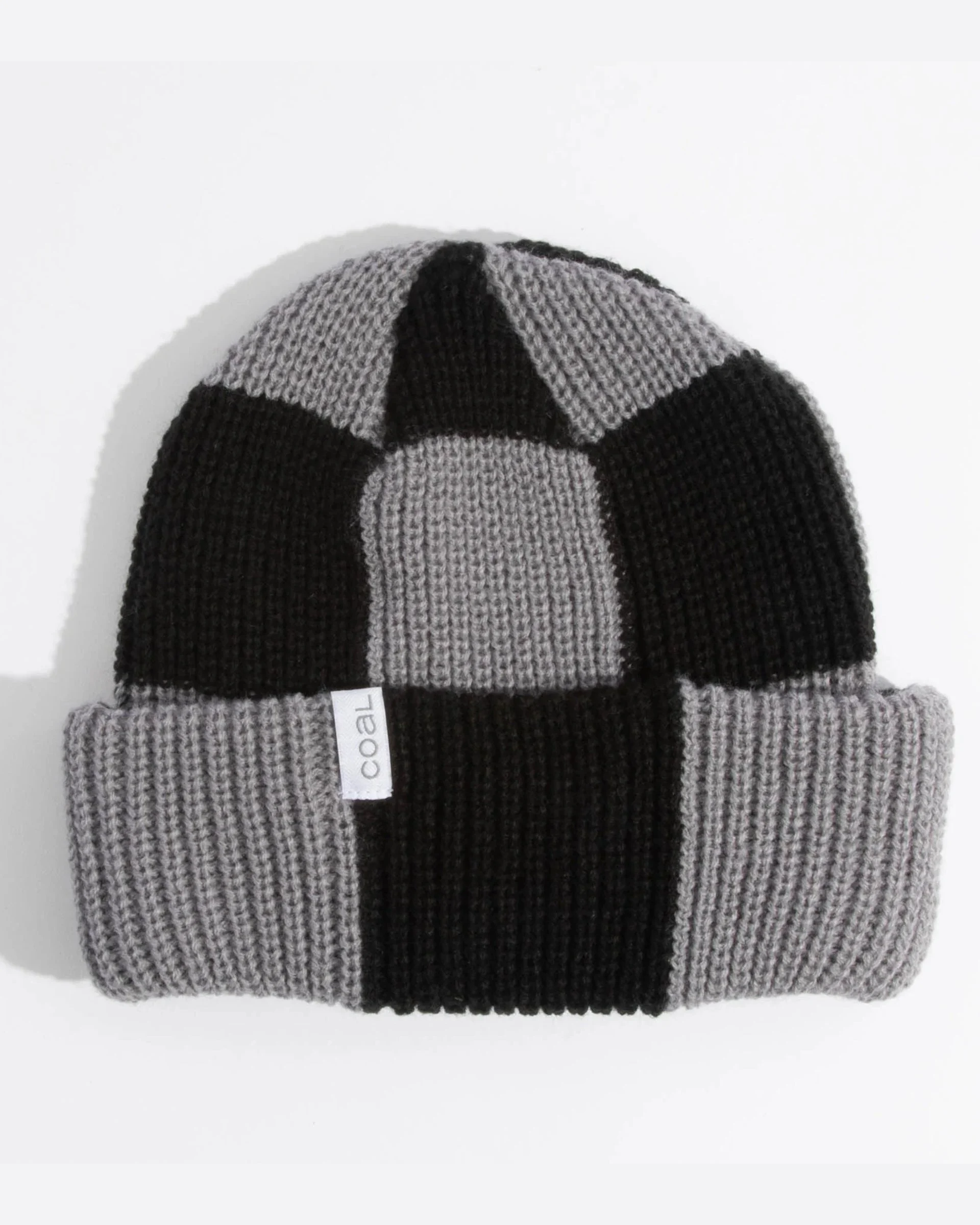 The Frena Baggy Thick Knit Cuff Beanie - Mid Grey Check