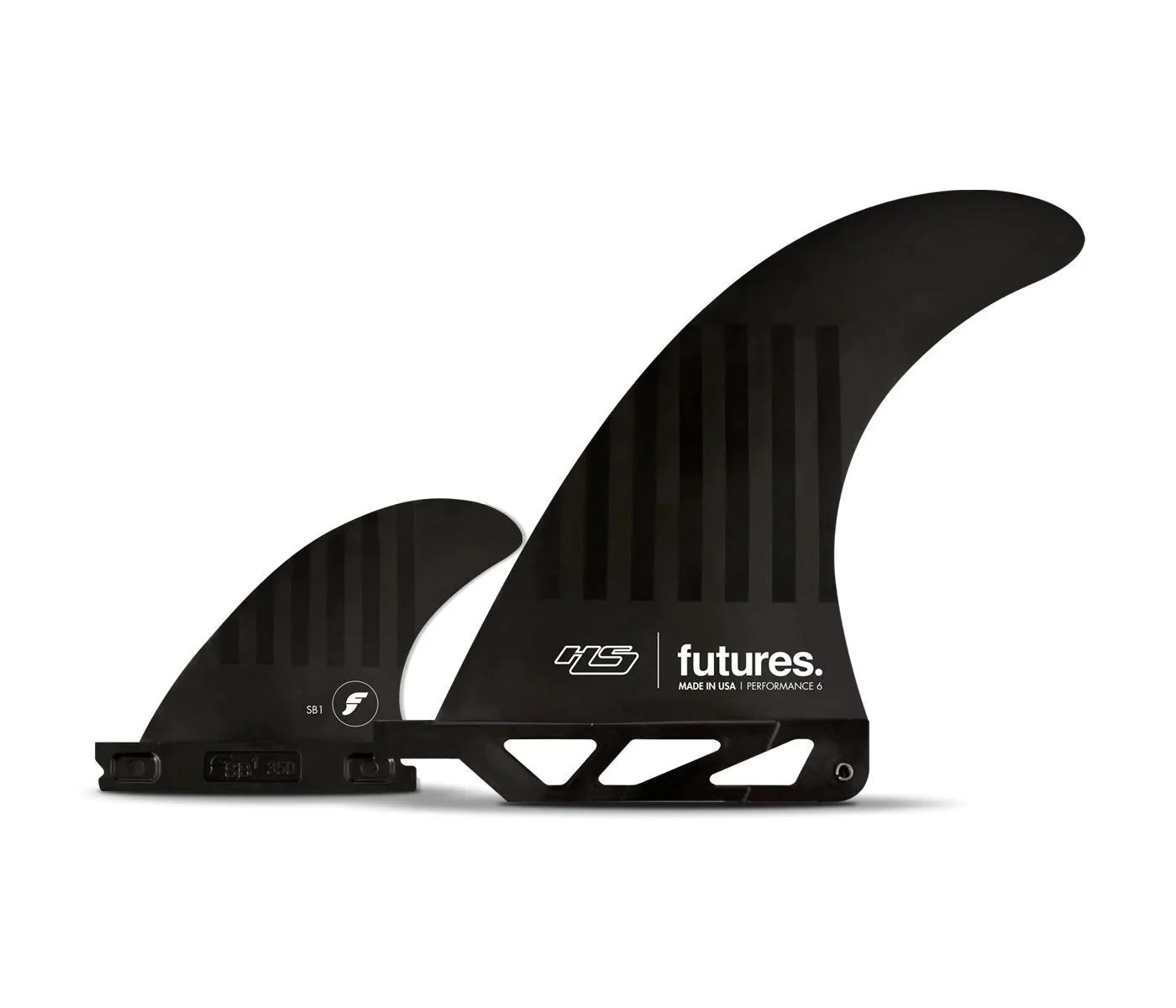Futures HS Plunder 6" Fin 2+1 C6 Black/Stripes