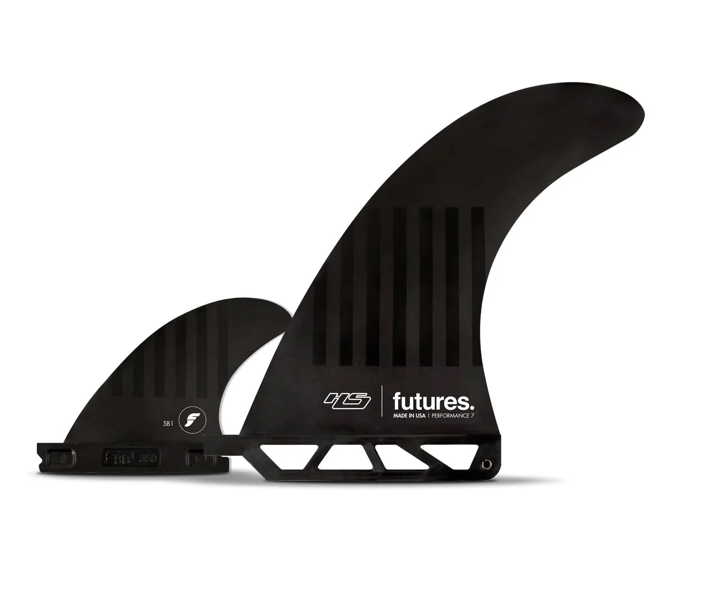 Futures HS Plunder 7" 2+1 Fin Set Up C6 Black/Stripes