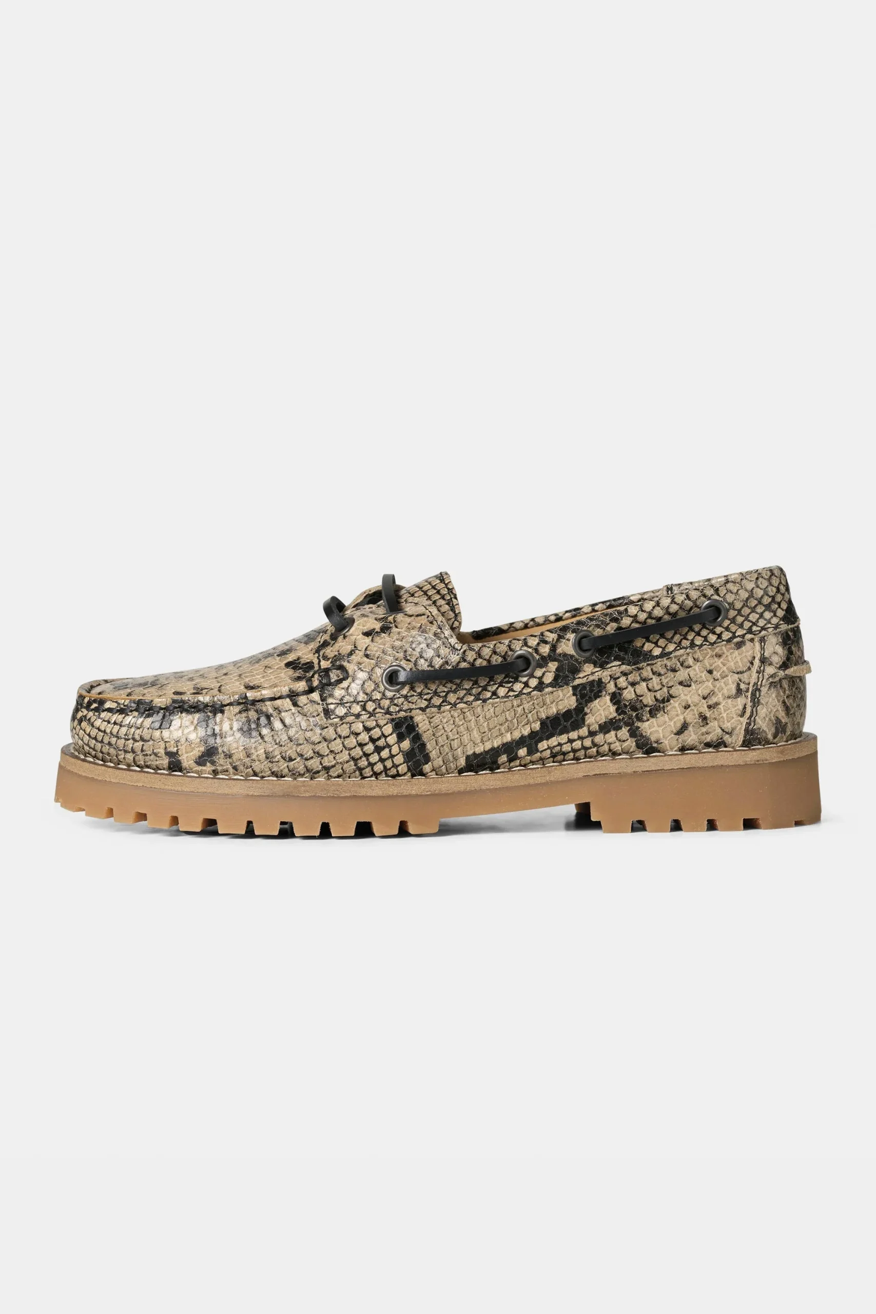 GARMENT PROJECT - OLLIE BOAT SHOE - EARTH SNAKE LEATHER - WOMAN