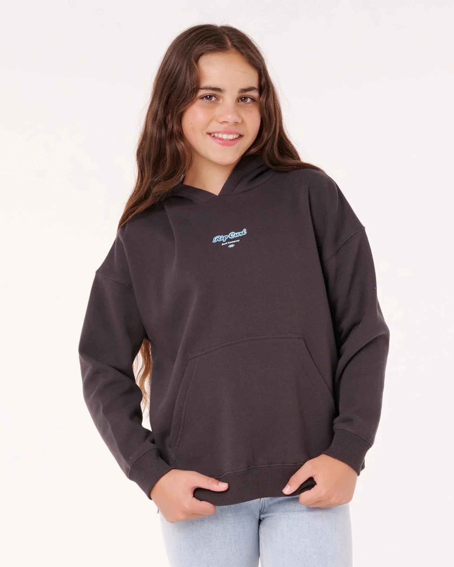 Girl's (8-16) Paradise Club Hood - Washed Black