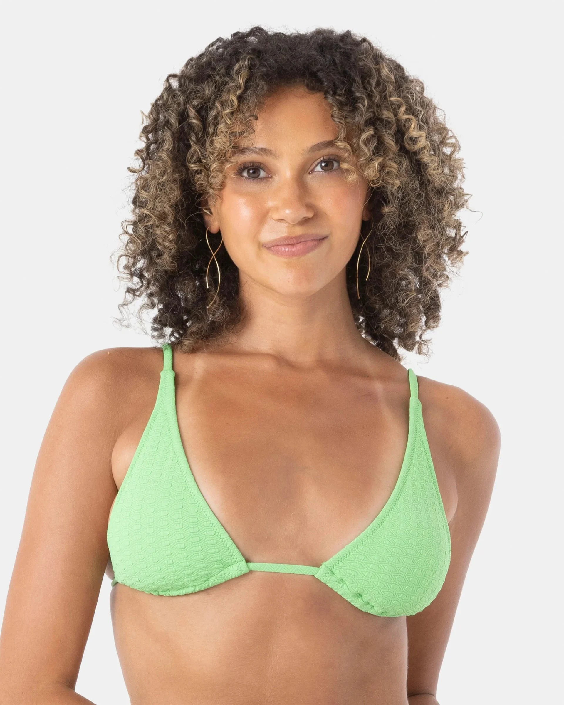 Haleiwa Built Up Triangle Bikini Top - Vibrant Green