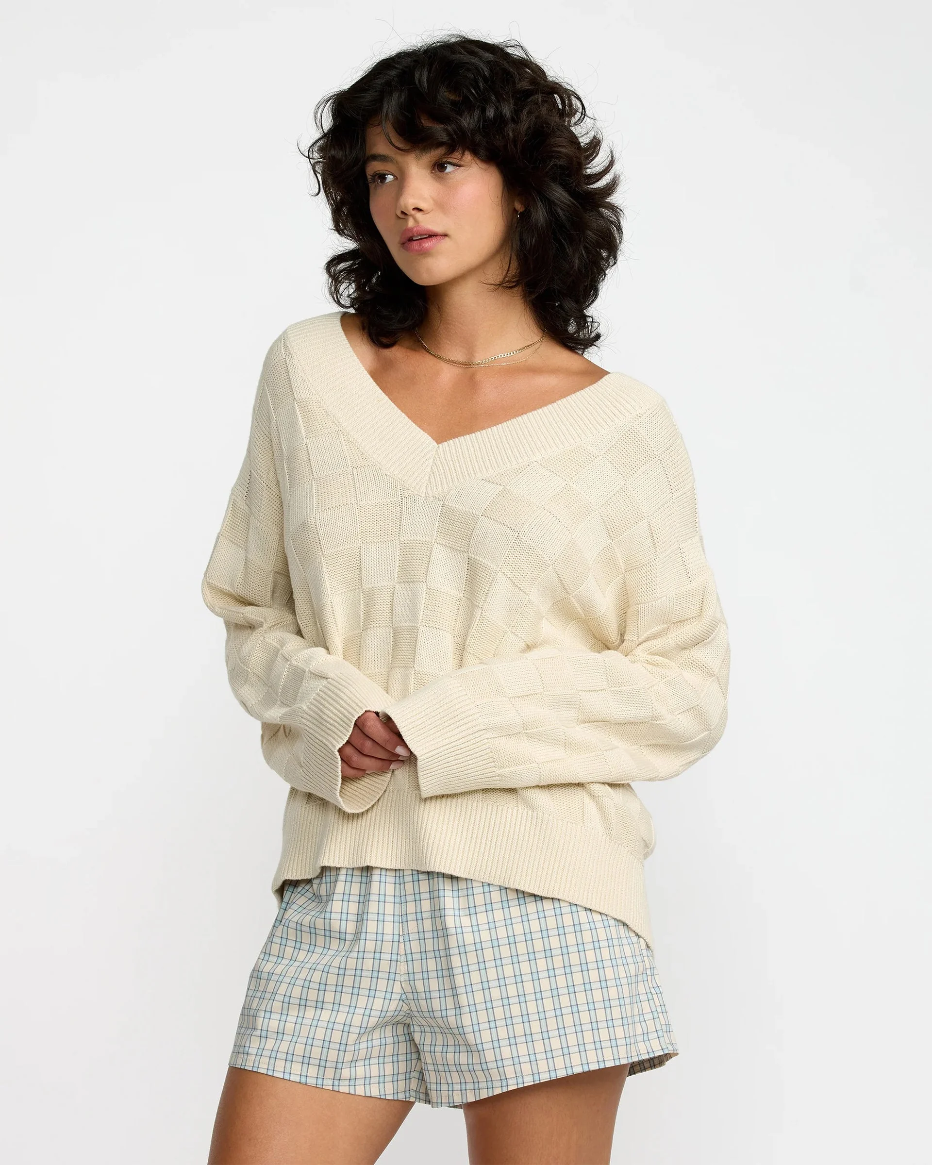 Harmony V-Neck Sweater - Sand