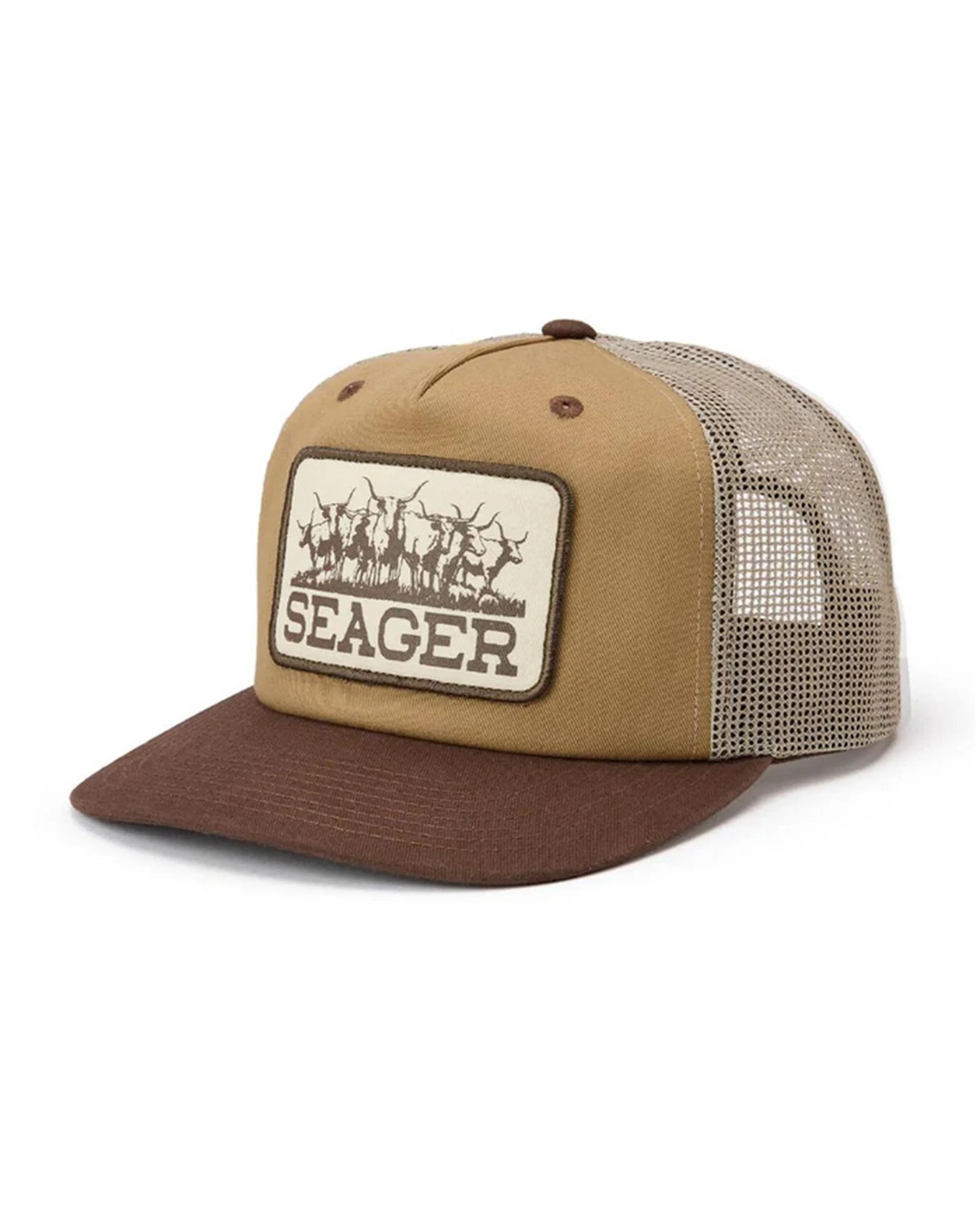 Herd Trucker Snapback Hat - Tan/Brown
