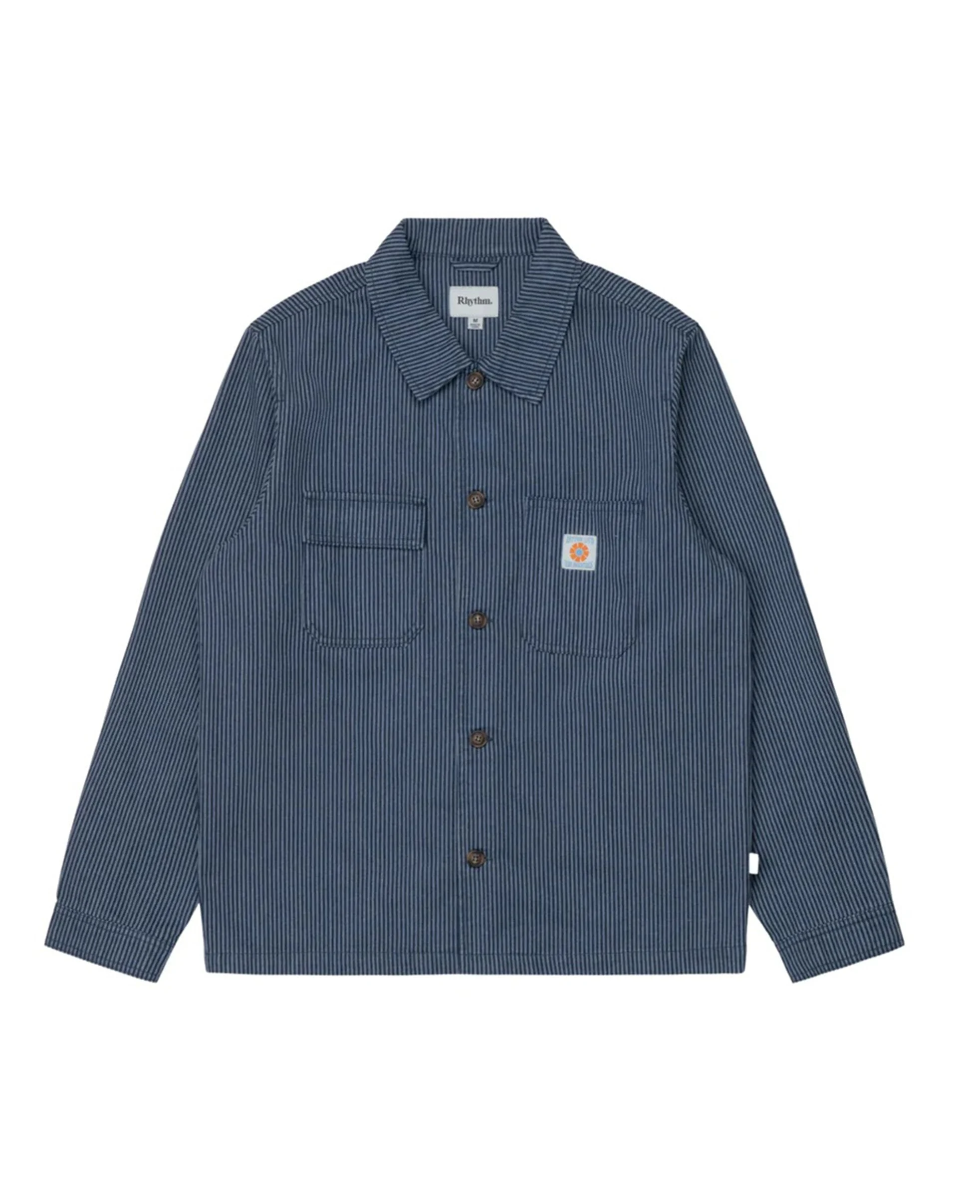 Hickory Stripe Work Shirt - Navy