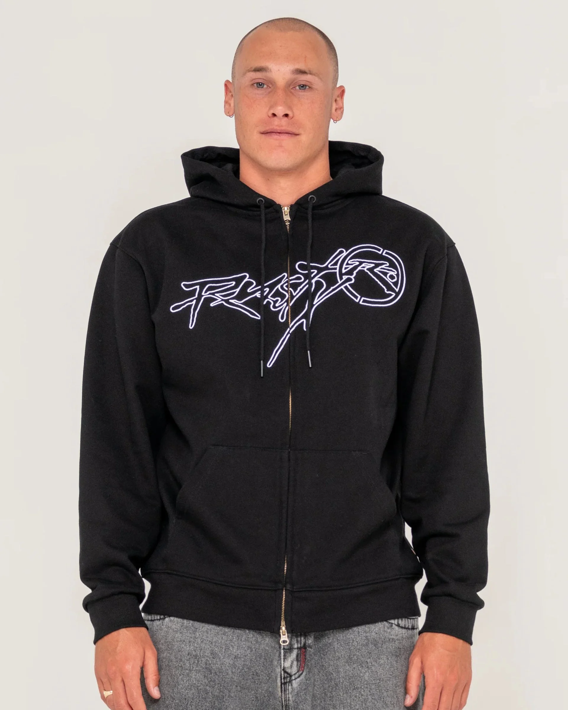 Hoodus Zip Thru Hooded Fleece - Black