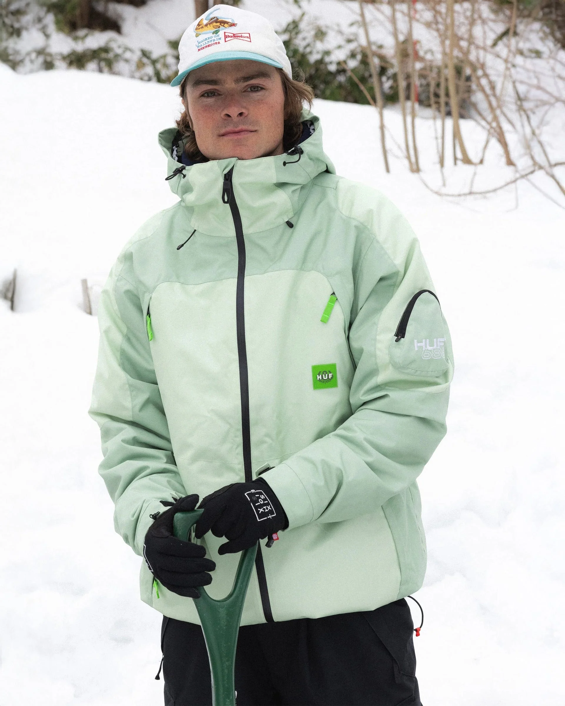 HUF Double H Shell Jacket - Green Colorblock