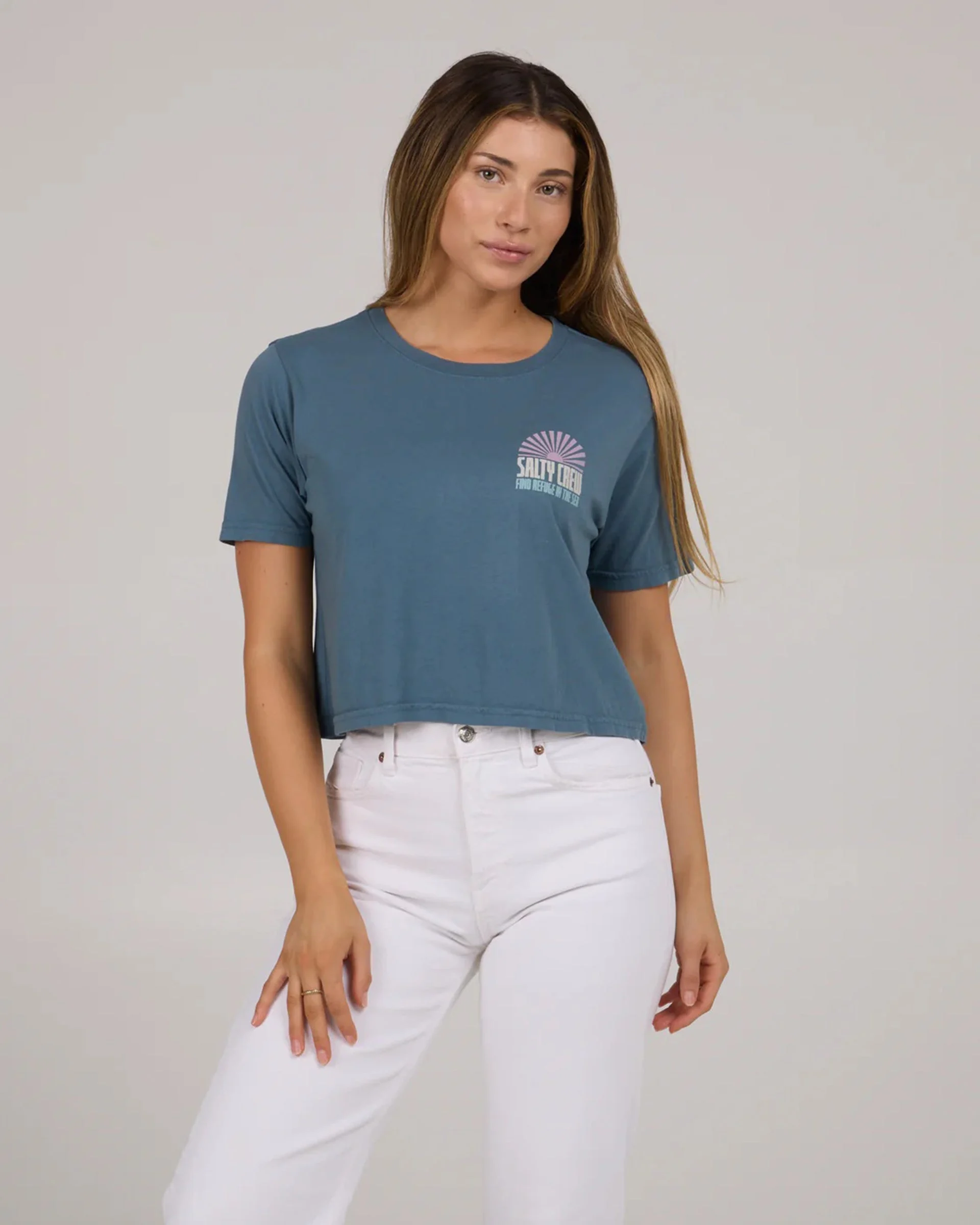 In The Rays Crop Top - Fin Blue